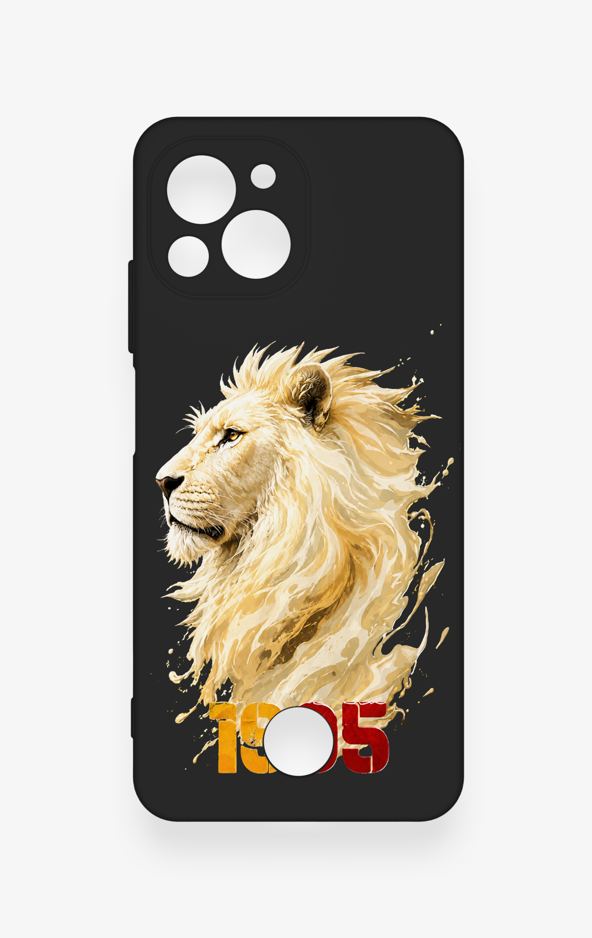 Reeder S23 Pro Max Uyumlu Sarı Kırmızı 1905 Aslan Desenli Silikon Kılıf