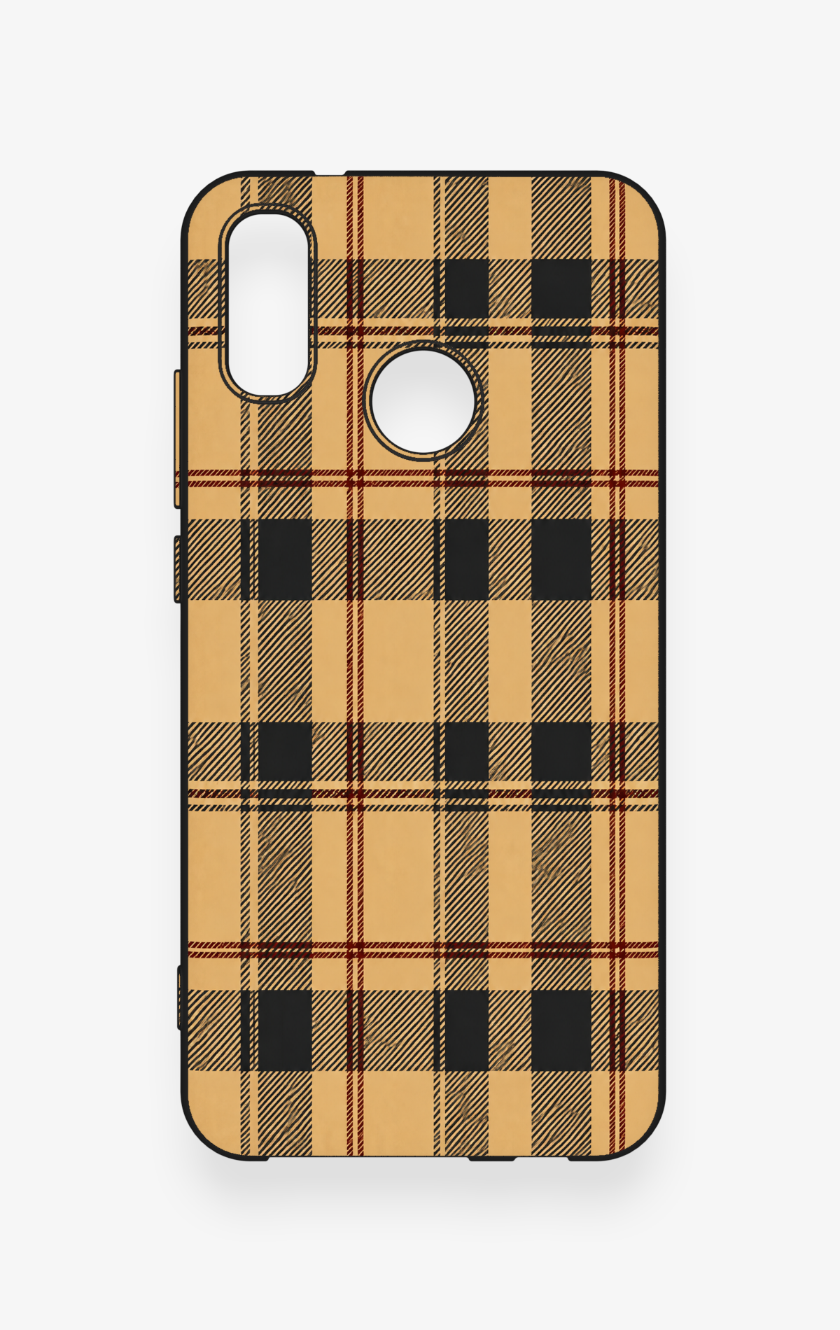 Huawei P20 Lite Uyumlu Burberry Ekose Desenli Silikon Kılıf