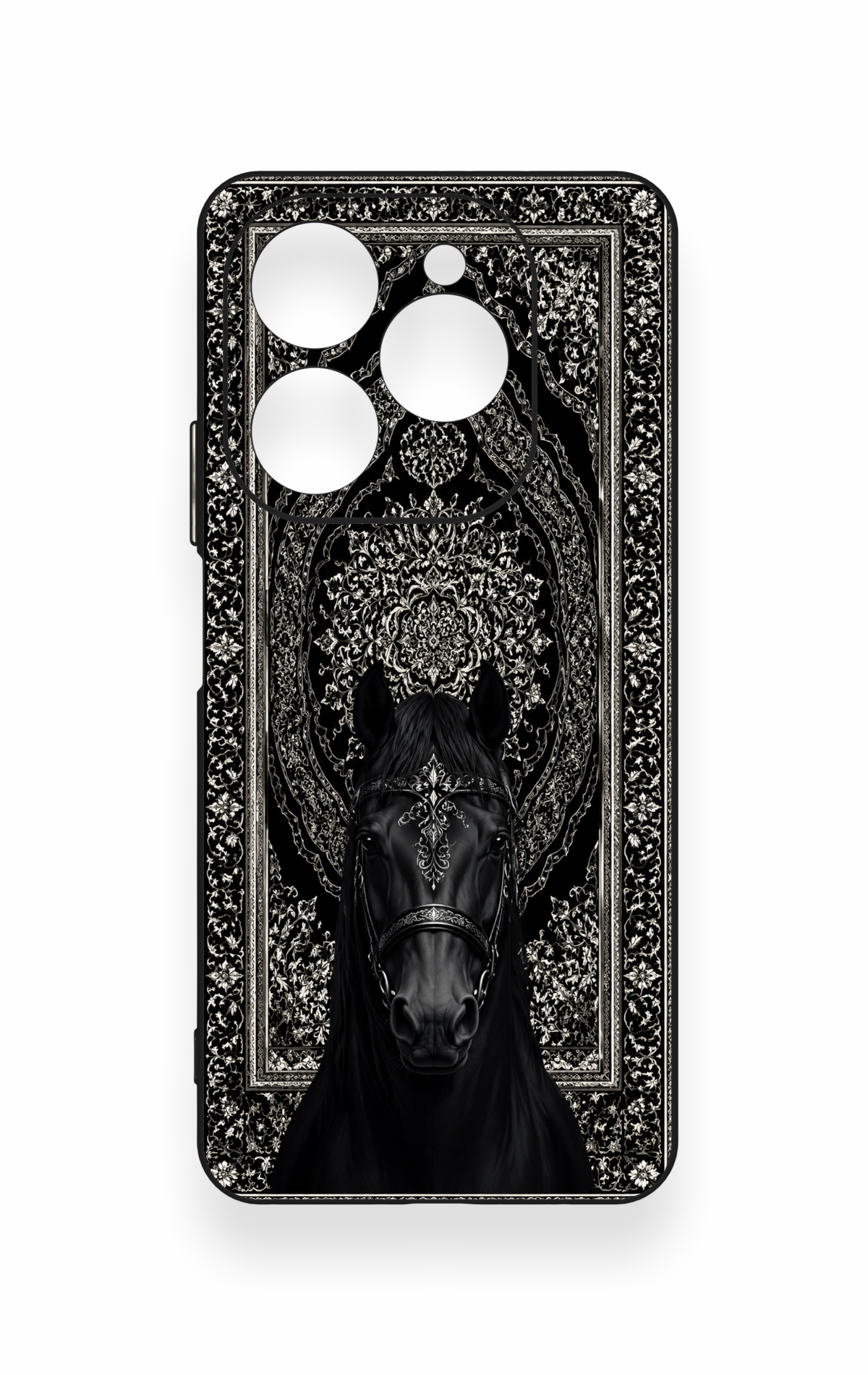 Tecno Spark 20 Pro Uyumlu Etnik At Figürü Desenli Silikon Kılıf
