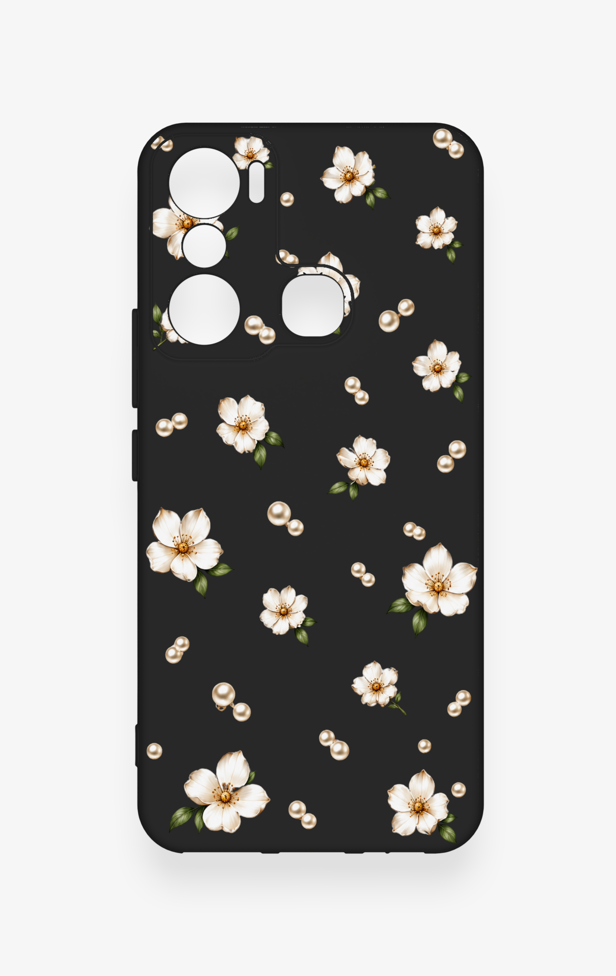 İnfinix Hot 20i Uyumlu İnci Papatya Desenli Silikon Kılıf