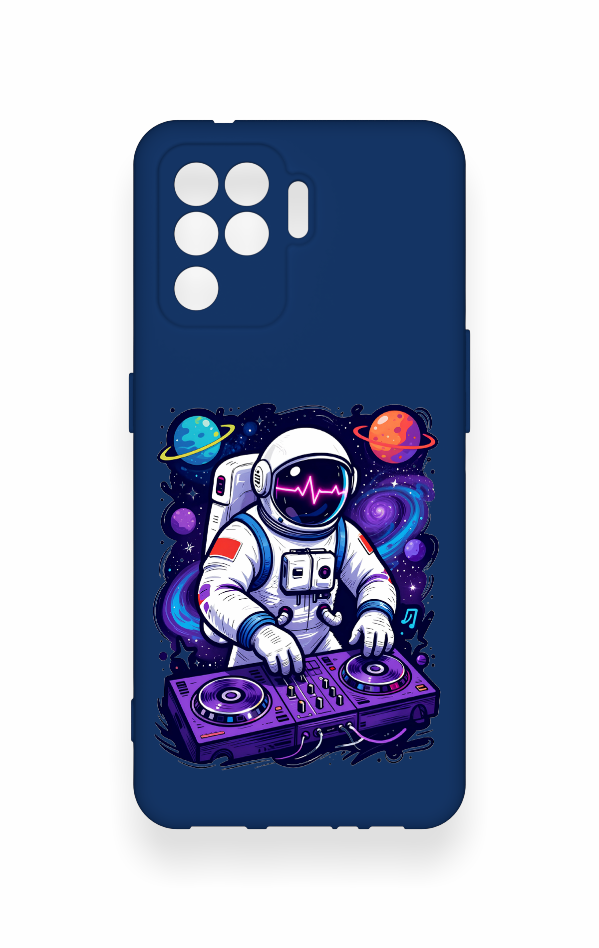 Oppo Reno 5 Lite Uyumlu Astronot DJ Desenli Silikon Kılıf