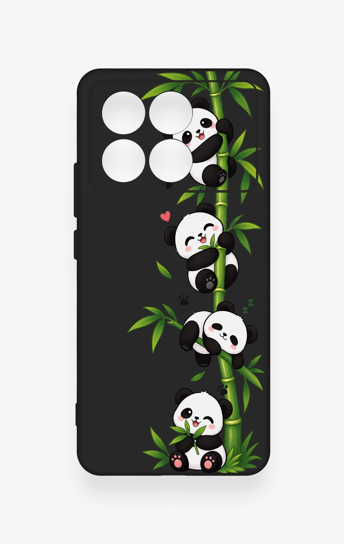 Poco X6 Pro Uyumlu Sevimli Panda Bambu Desenli Silikon Kılıf