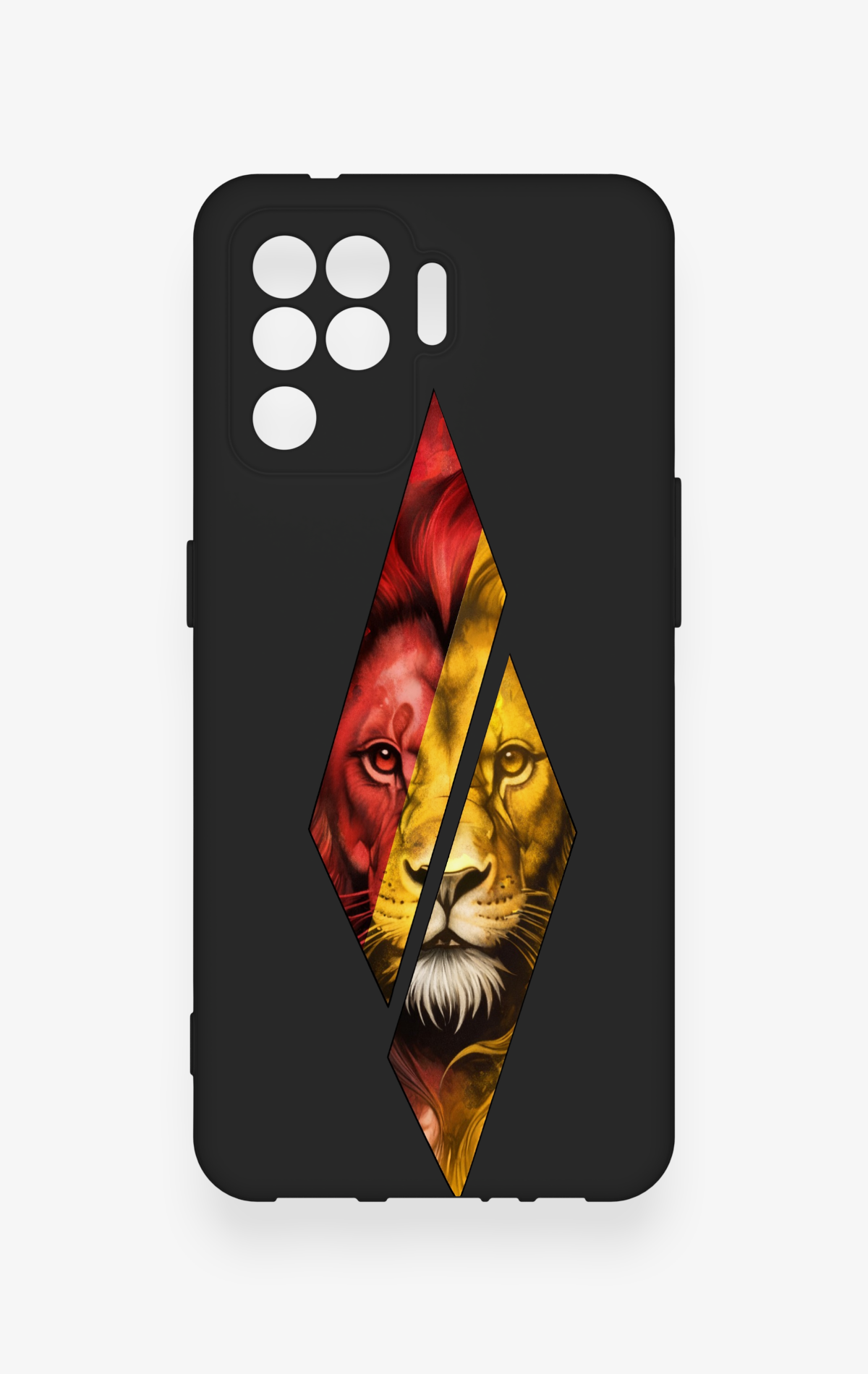 Oppo Reno 5 Lite Uyumlu Kesik Aslan Desenli Silikon Kılıf