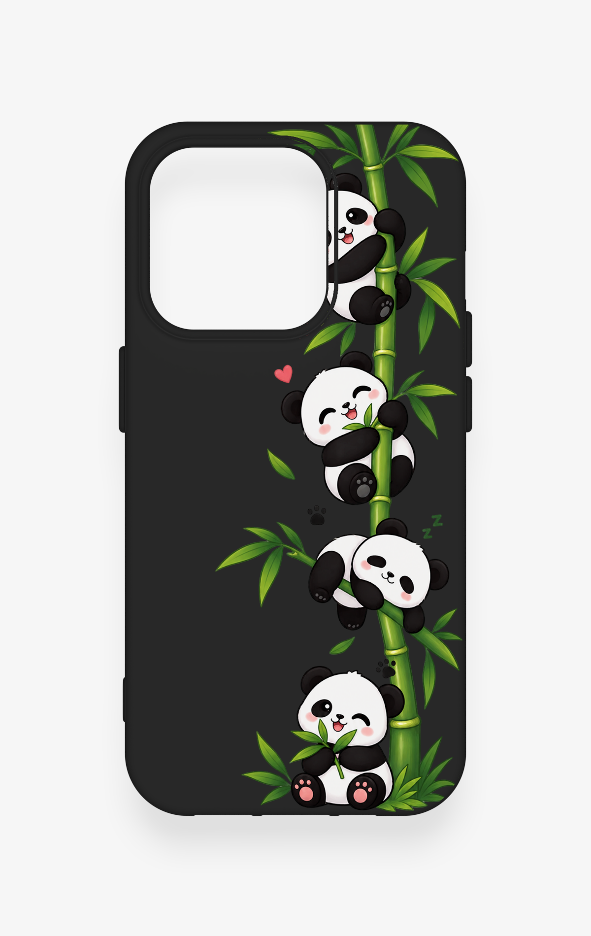 iPhone 15 Pro Uyumlu Sevimli Panda Bambu Desenli Silikon Kılıf