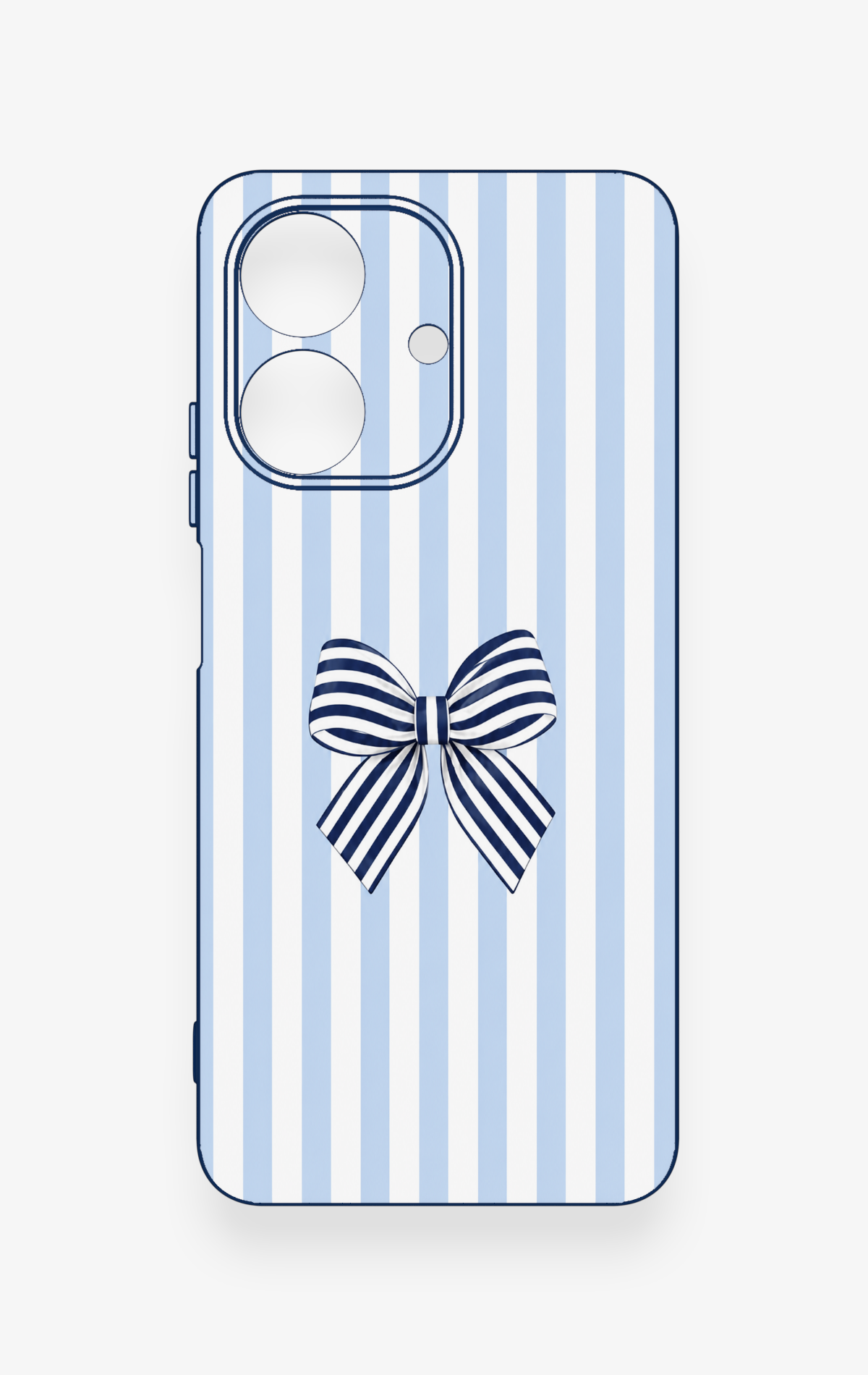 Realme Note 60 Uyumlu Mavi Beyaz Kurdele Desenli Silikon Kılıf
