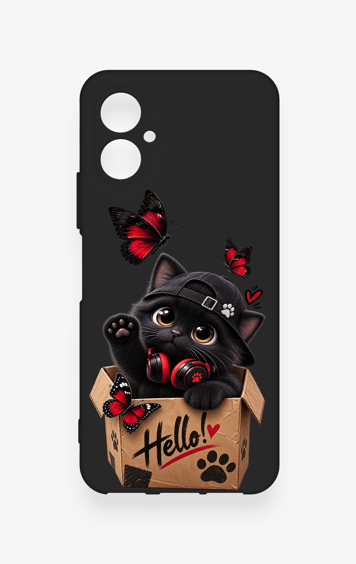 Omix X5 Uyumlu Hello Cat Desenli Silikon Kılıf