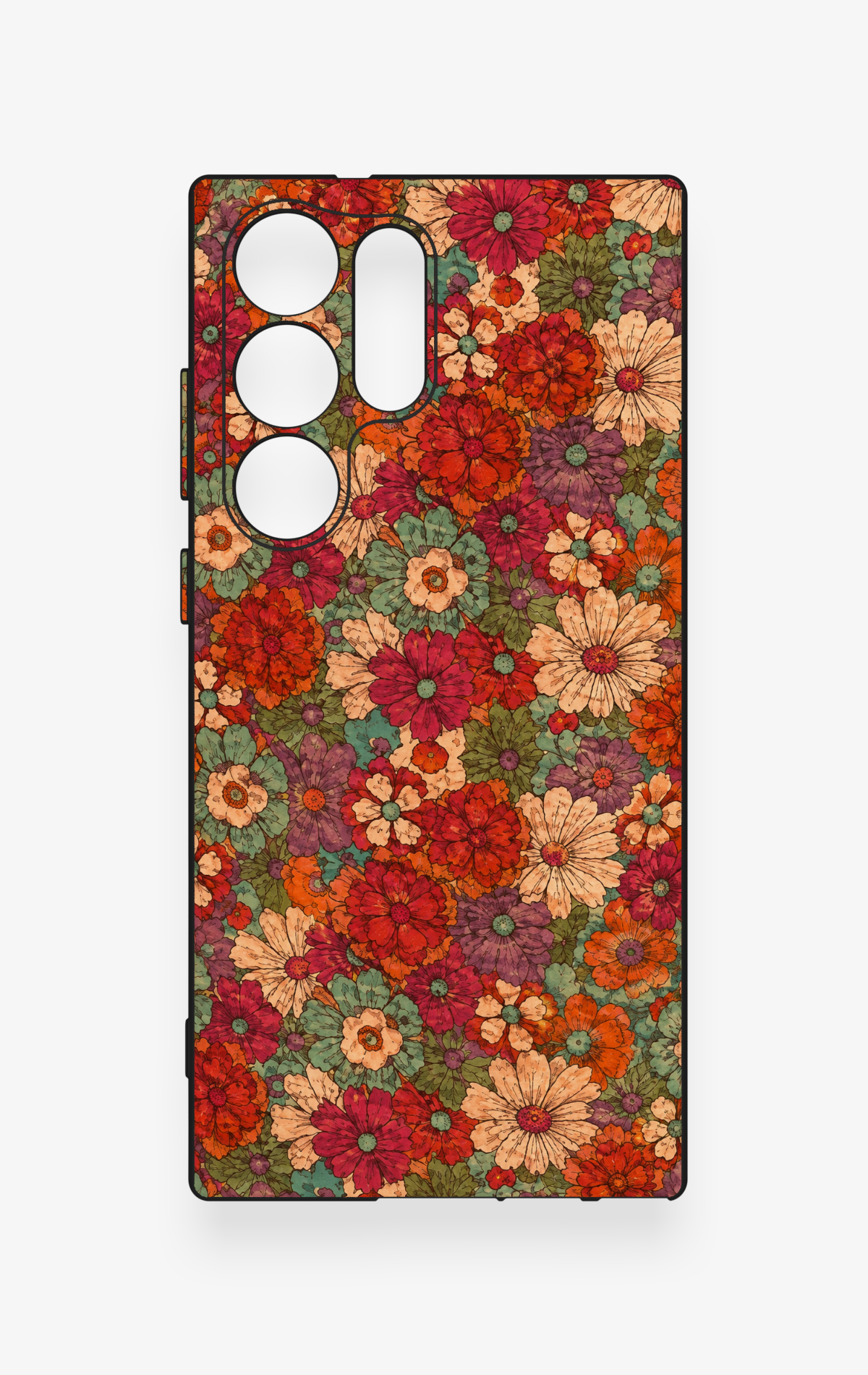 Samsung S23 Ultra Uyumlu Pastel Çiçek Bahçesi Desenli Silikon Kılıf