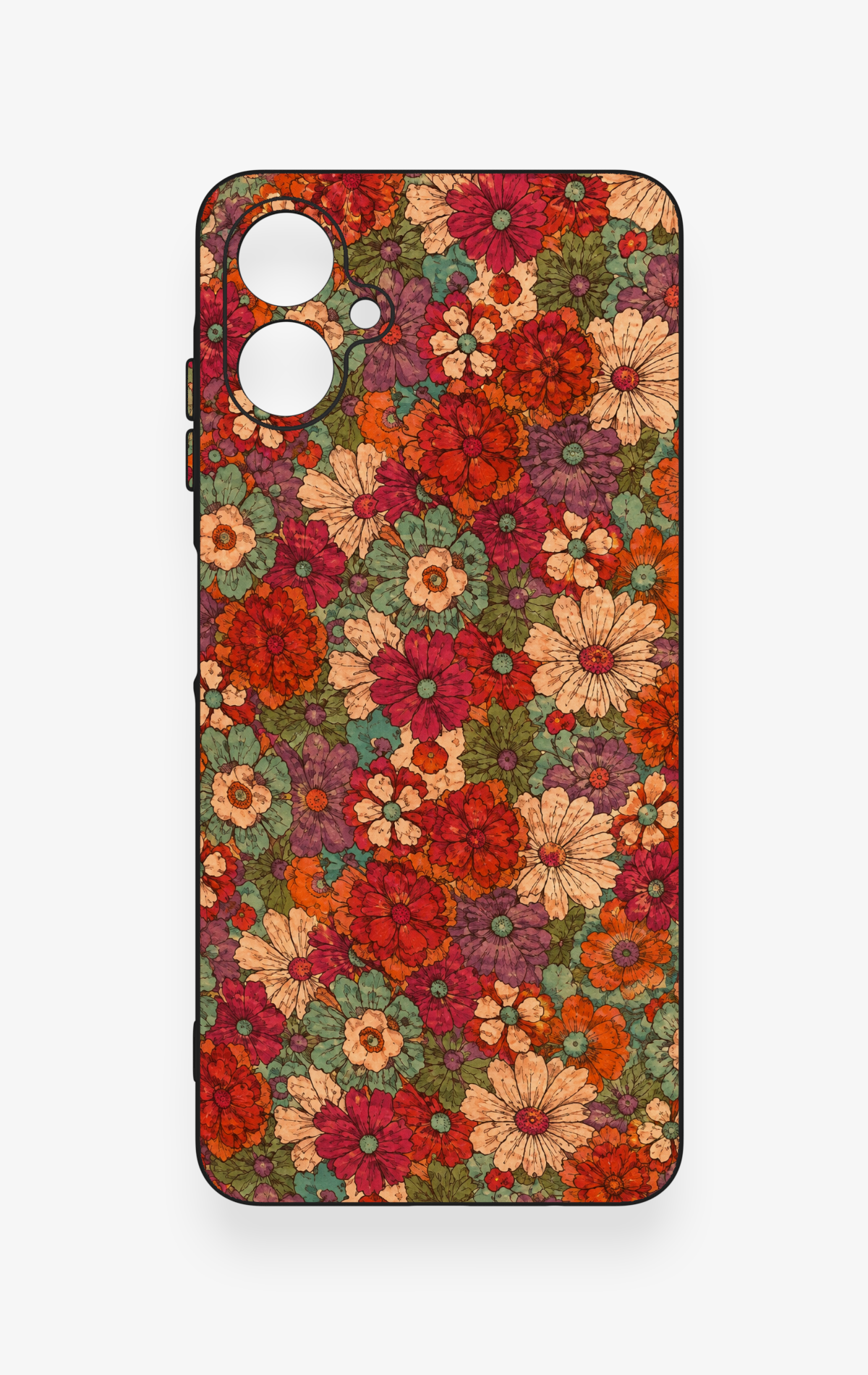 Samsung A06 Uyumlu Pastel Çiçek Bahçesi Desenli Silikon Kılıf