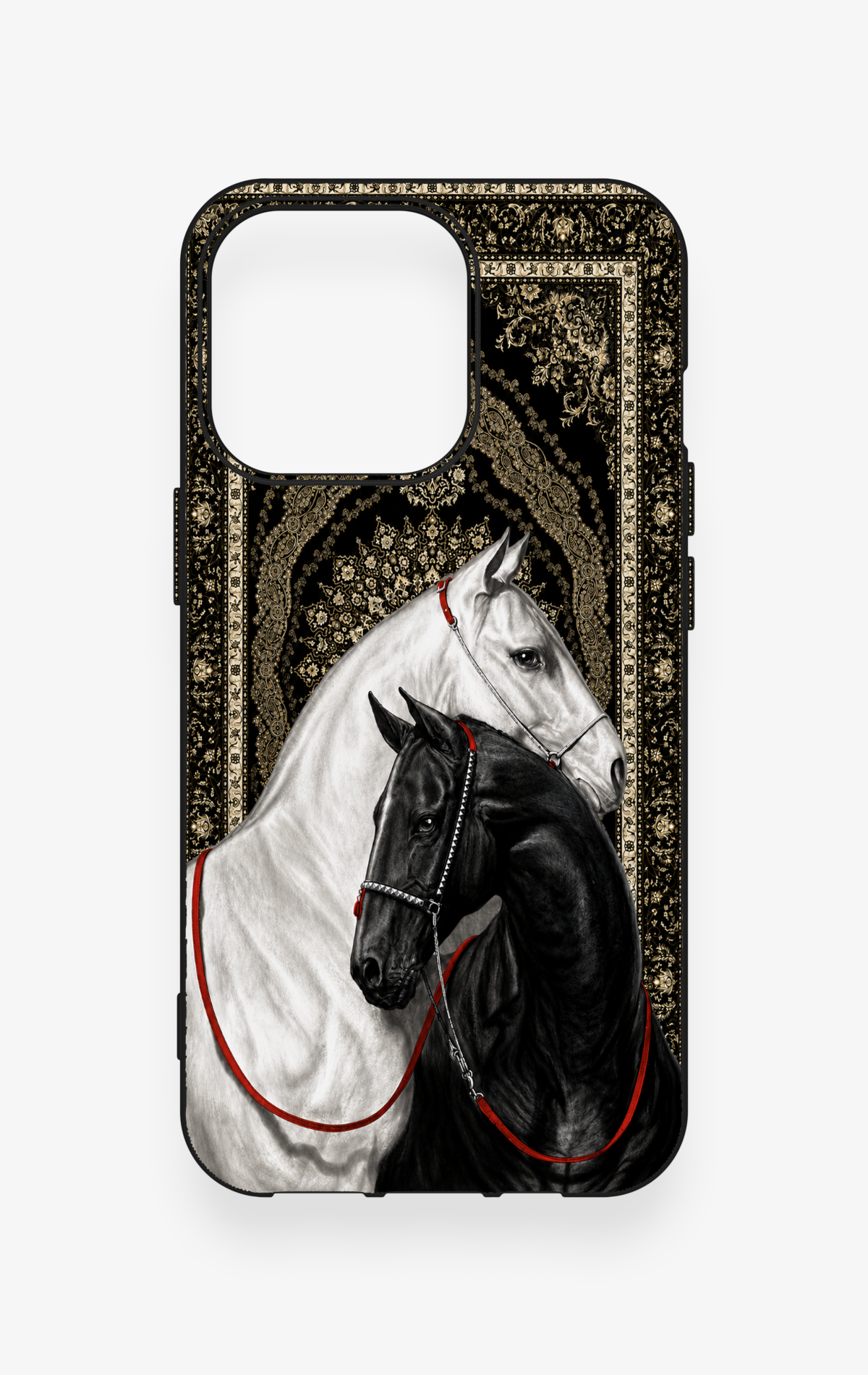 iPhone 13 Pro Uyumlu Asil Sevgili Atlar Desenli Silikon Kılıf