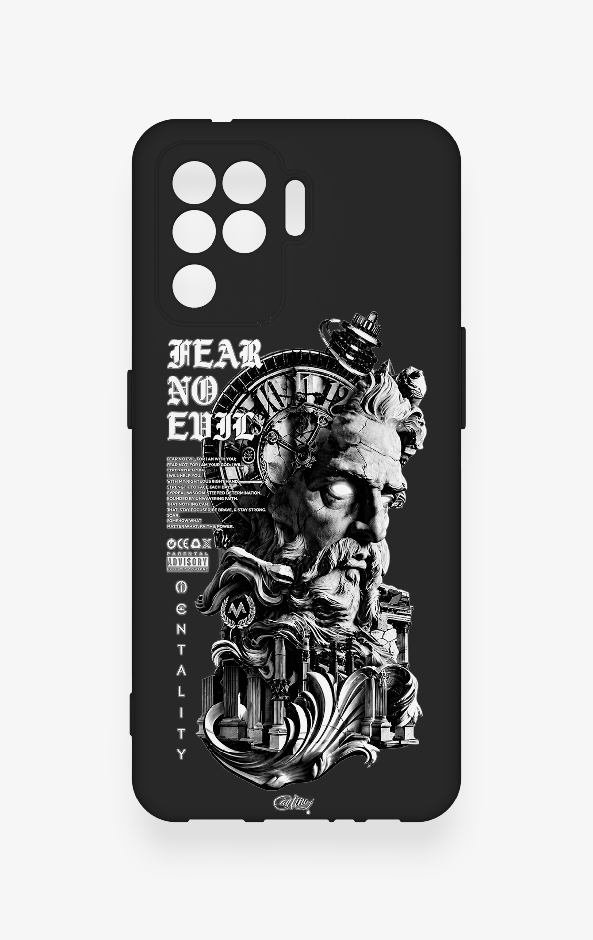 Oppo Reno 5 Lite Uyumlu Fear No Evil Desenli Silikon Kılıf