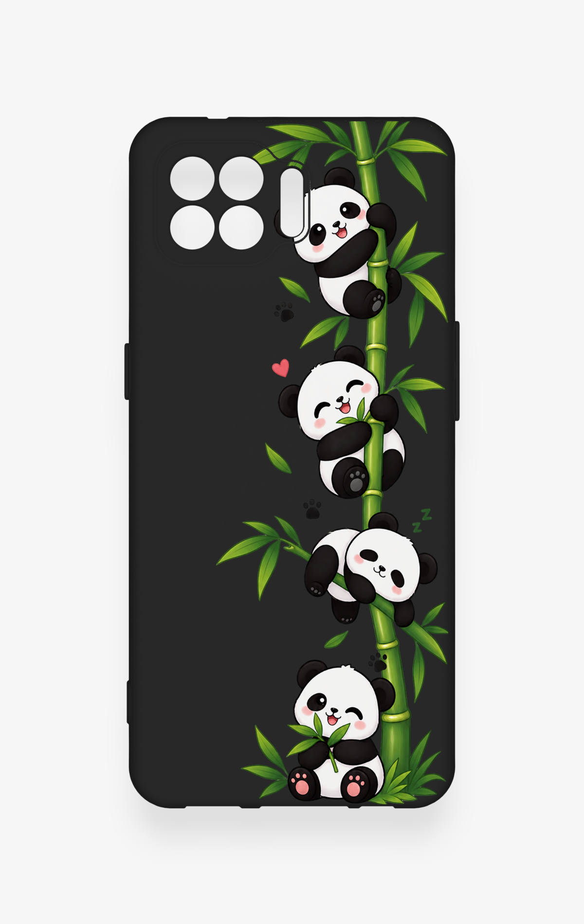 Oppo Reno 4 Lite Uyumlu Sevimli Panda Bambu Desenli Silikon Kılıf