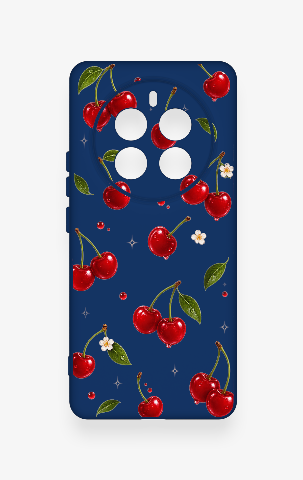 Realme 12 Pro Uyumlu Kiraz Papatya Desenli Silikon Kılıf