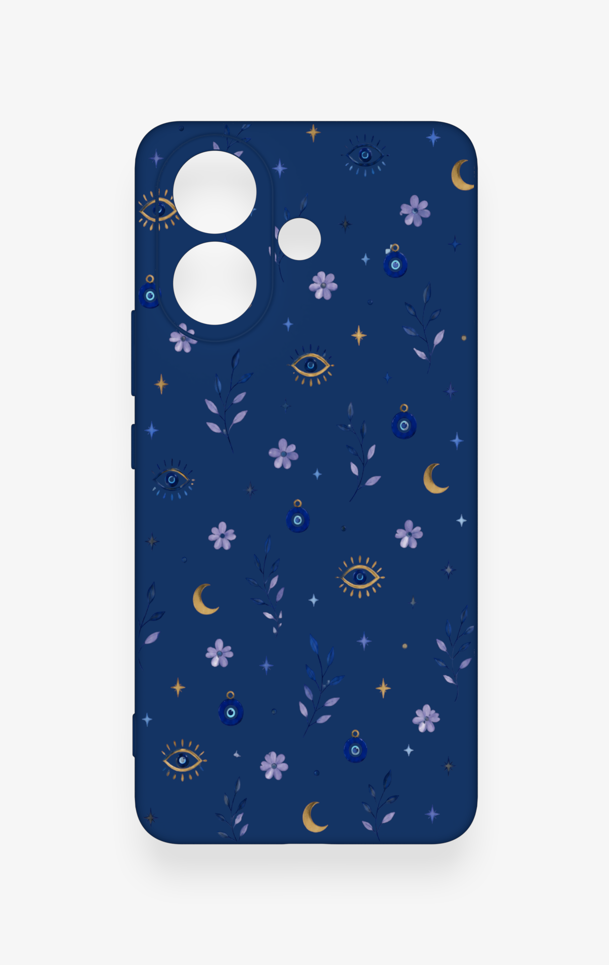Vivo V60 Lite Uyumlu Mavi Nazar Papatya Desenli Silikon Kılıf
