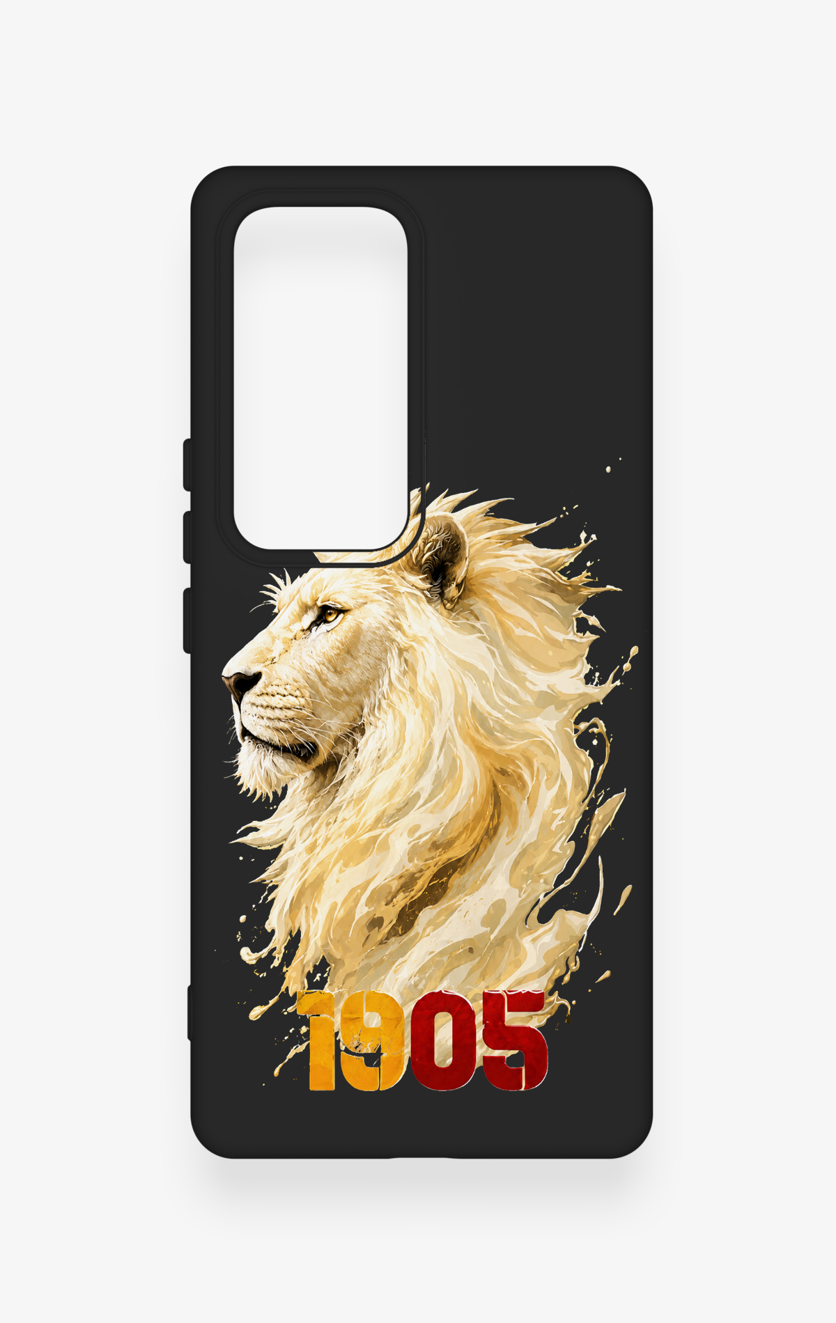 Vivo V30 Uyumlu Sarı Kırmızı 1905 Aslan Desenli Silikon Kılıf