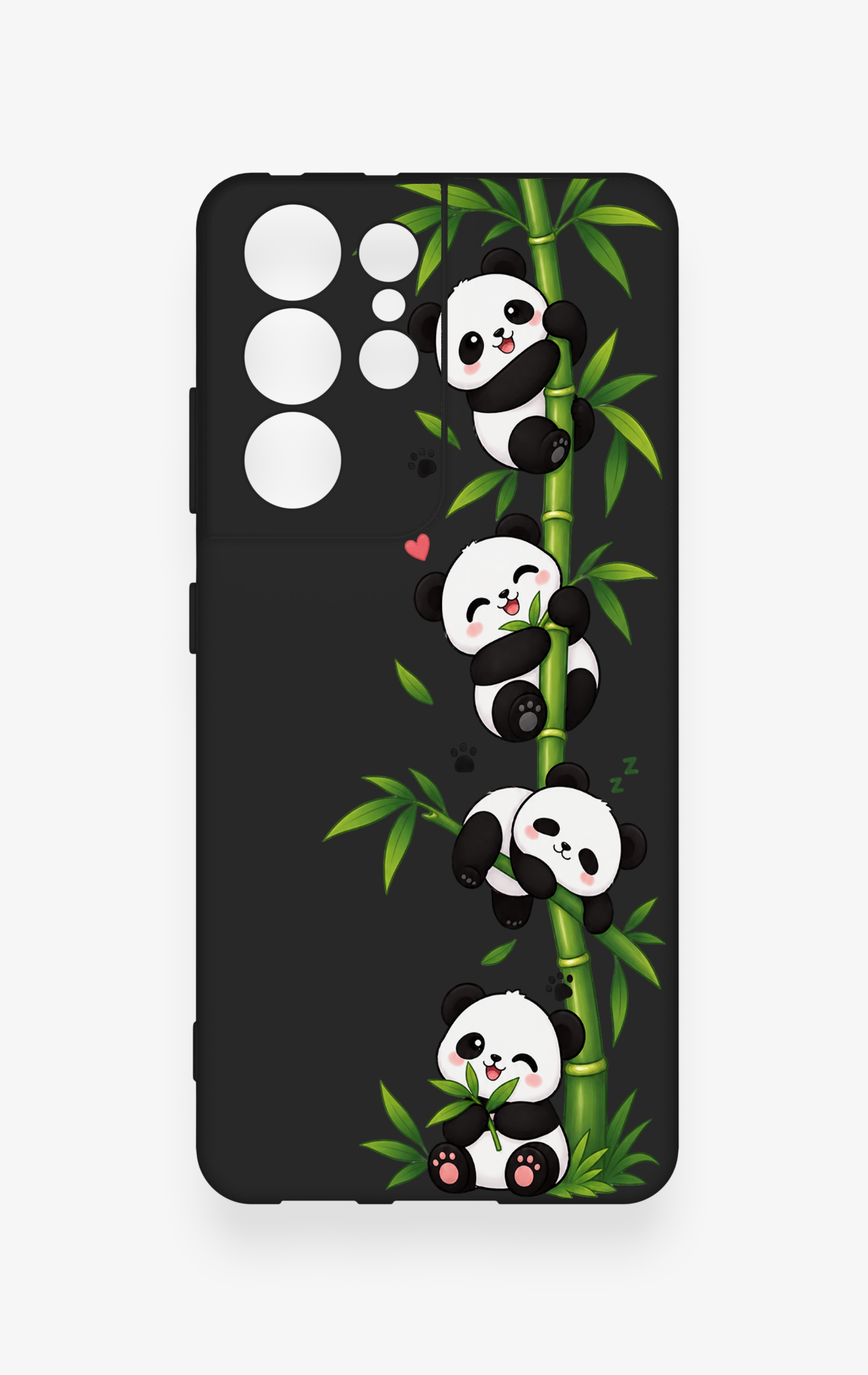 Samsung S21 Ultra Uyumlu Sevimli Panda Bambu Desenli Silikon Kılıf