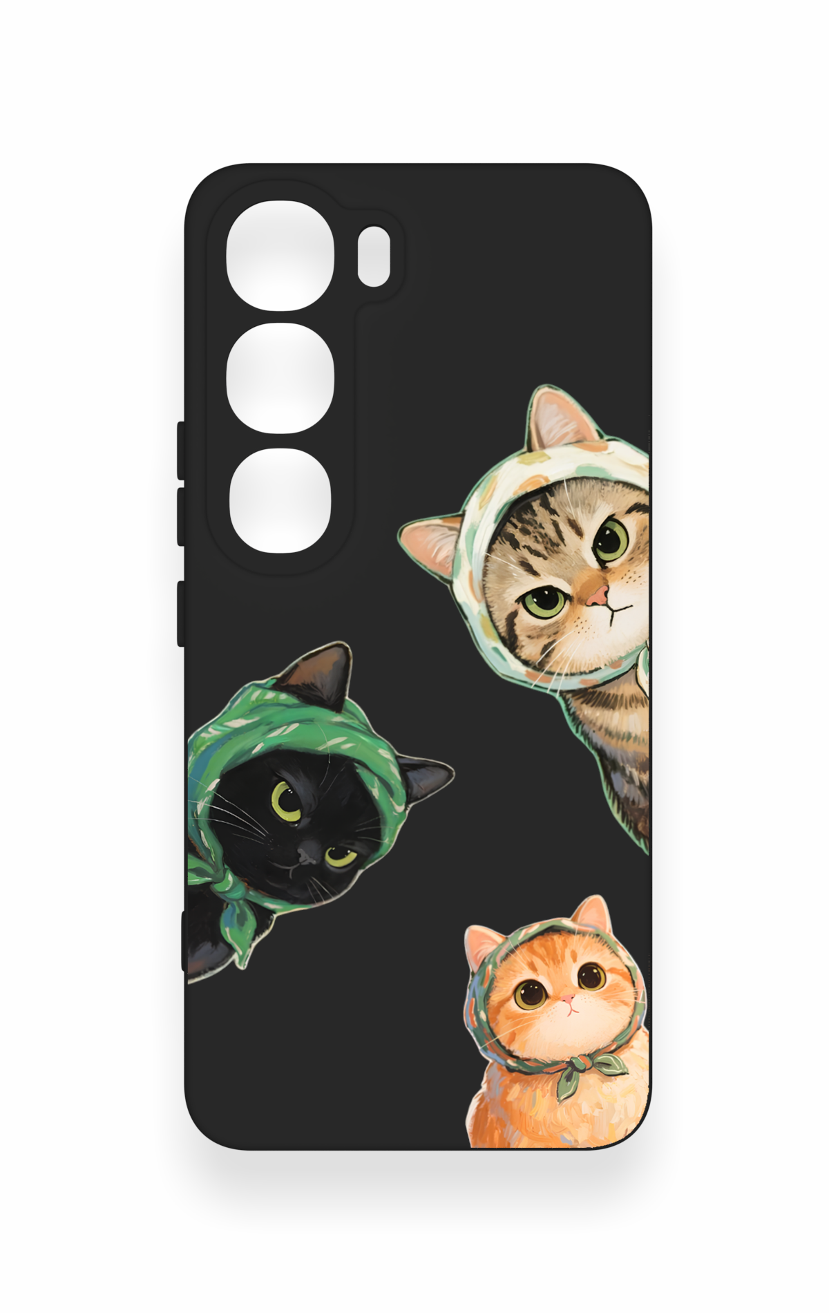 Vivo V40 Lite 5G Uyumlu Kedi Ekibi Desenli Silikon Kılıf