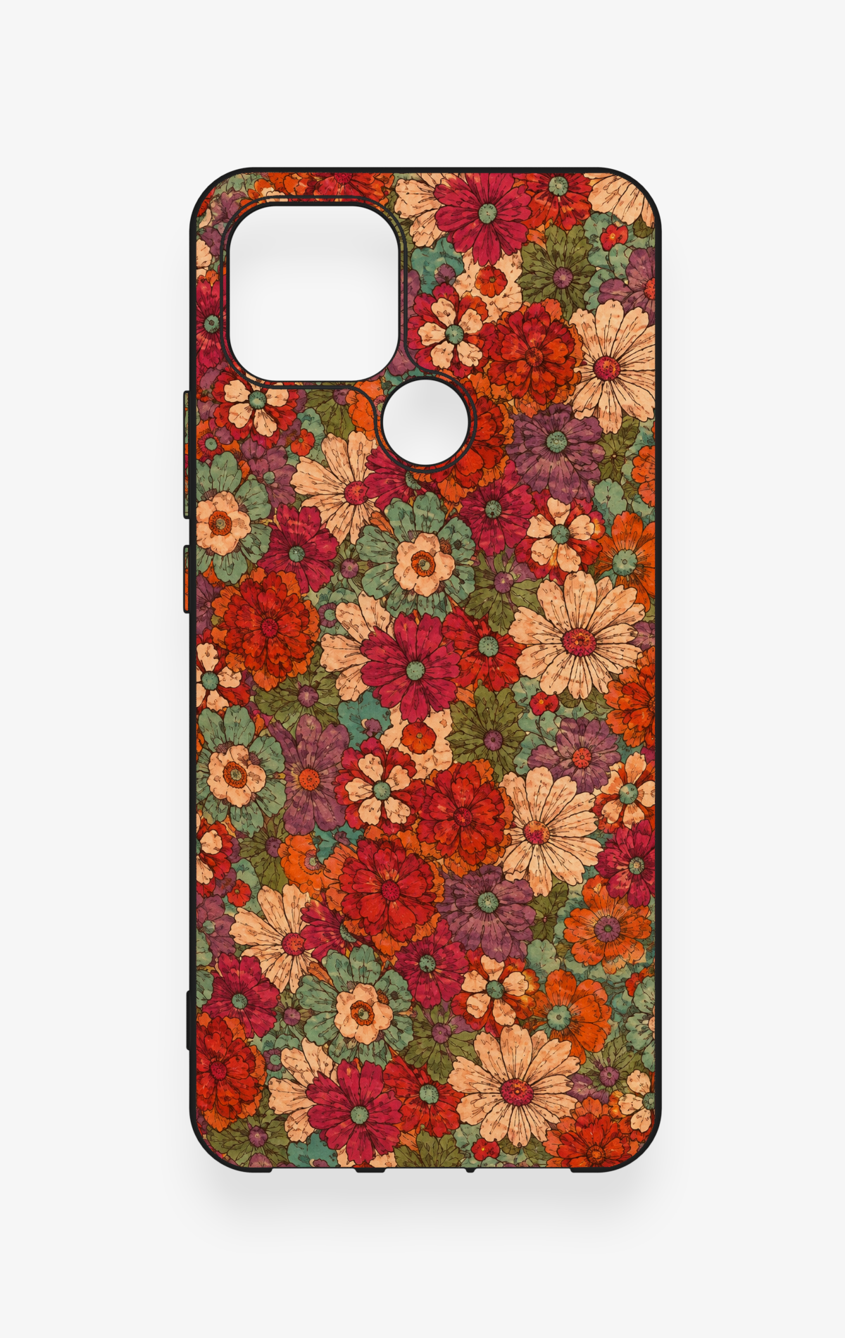 Oppo A15 Uyumlu Pastel Çiçek Bahçesi Desenli Silikon Kılıf