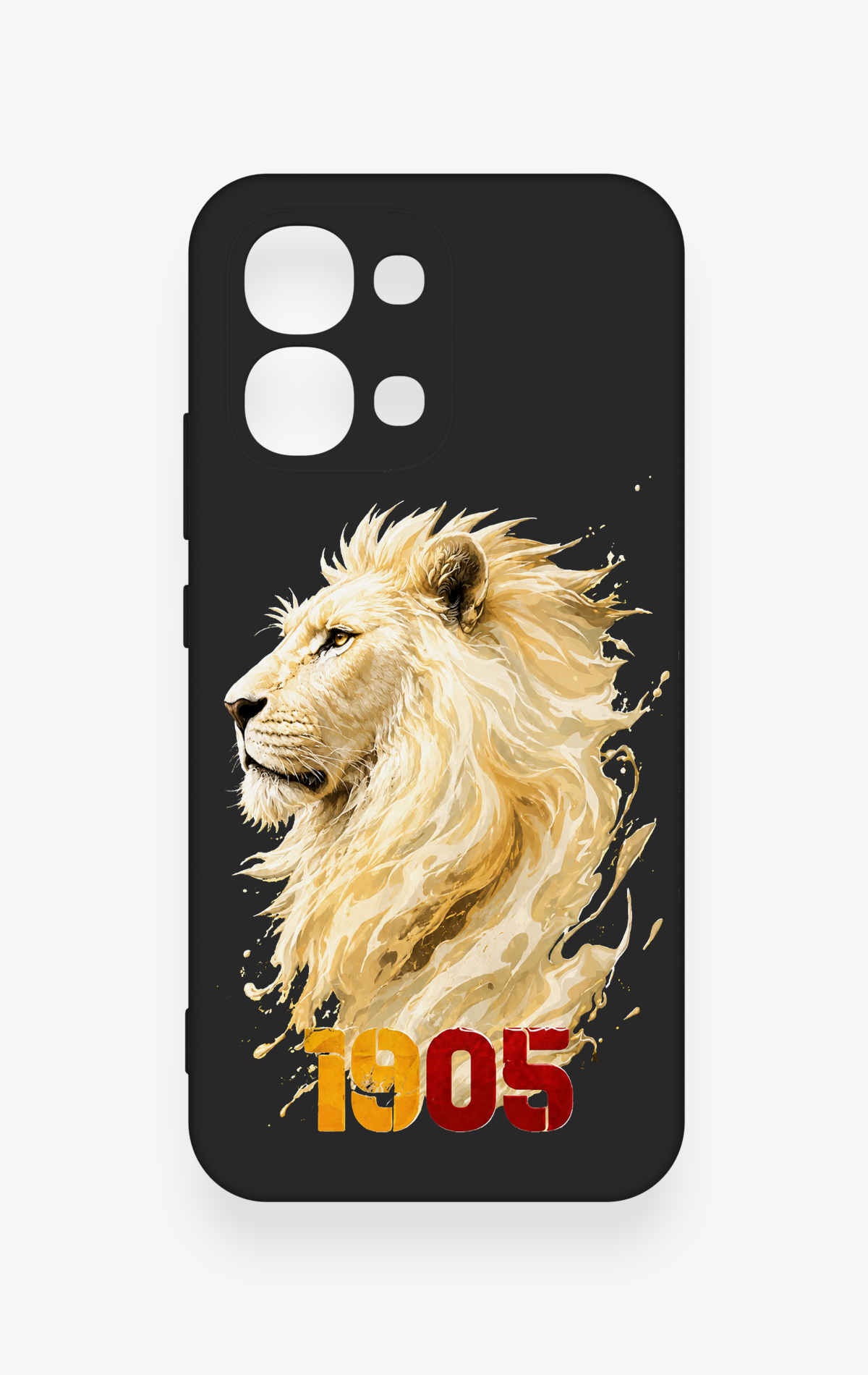 Oppo A6 Pro Uyumlu Sarı Kırmızı 1905 Aslan Desenli Silikon Kılıf