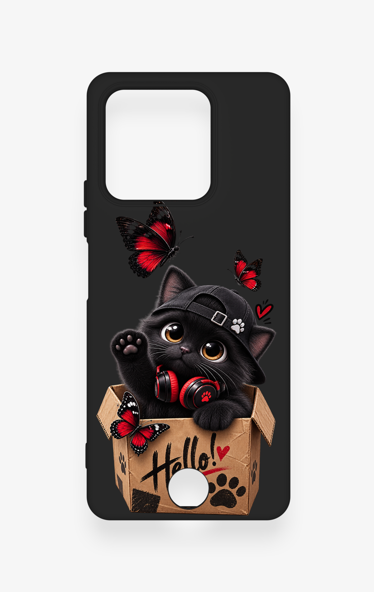 Reeder S71 Uyumlu Hello Cat Desenli Silikon Kılıf