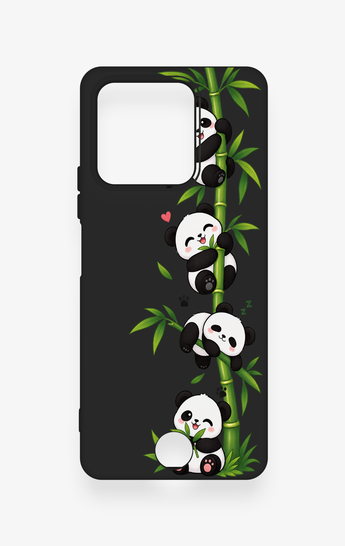 Reeder S71 Uyumlu Sevimli Panda Bambu Desenli Silikon Kılıf