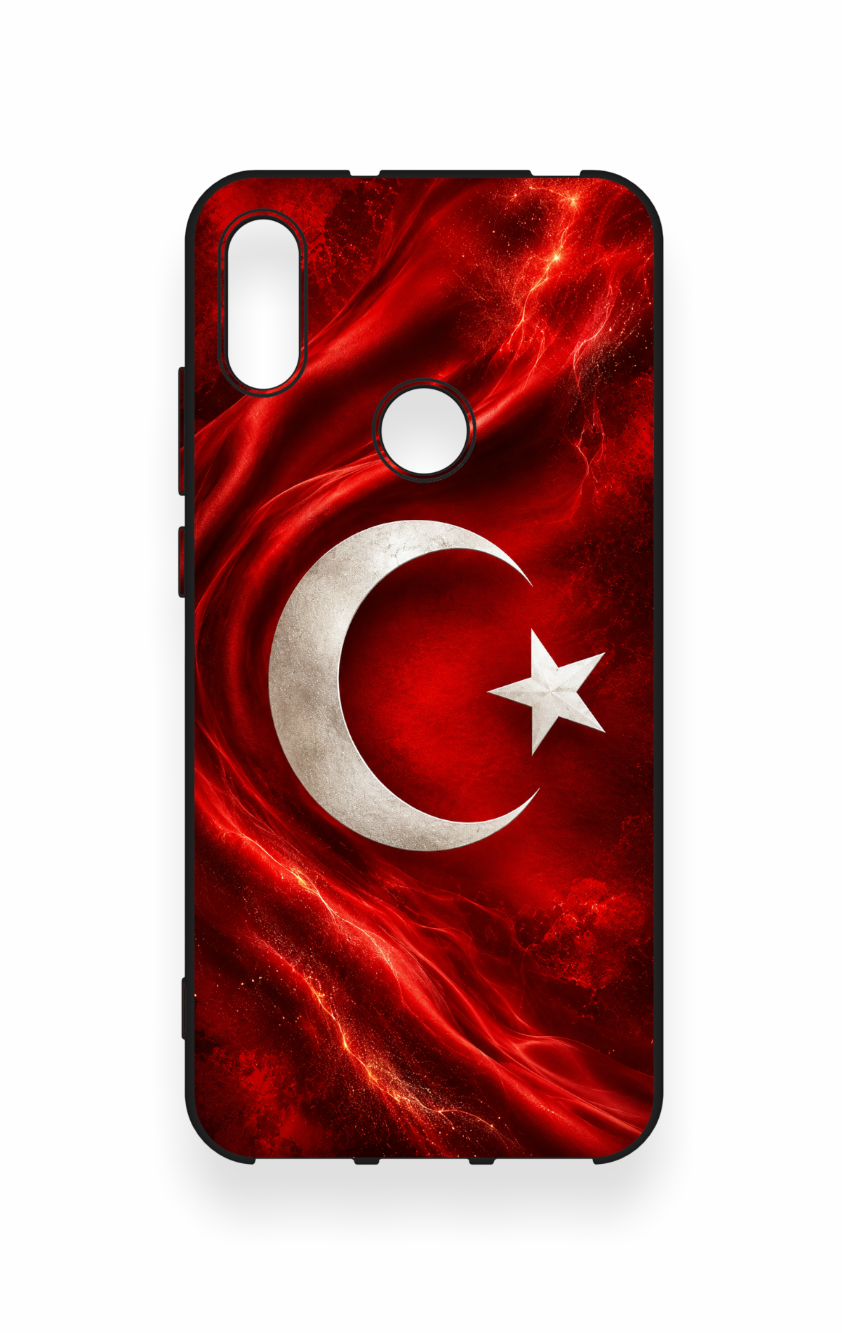Huawei Y6 2019 Uyumlu Türk Bayrağı Desenli Silikon Kılıf