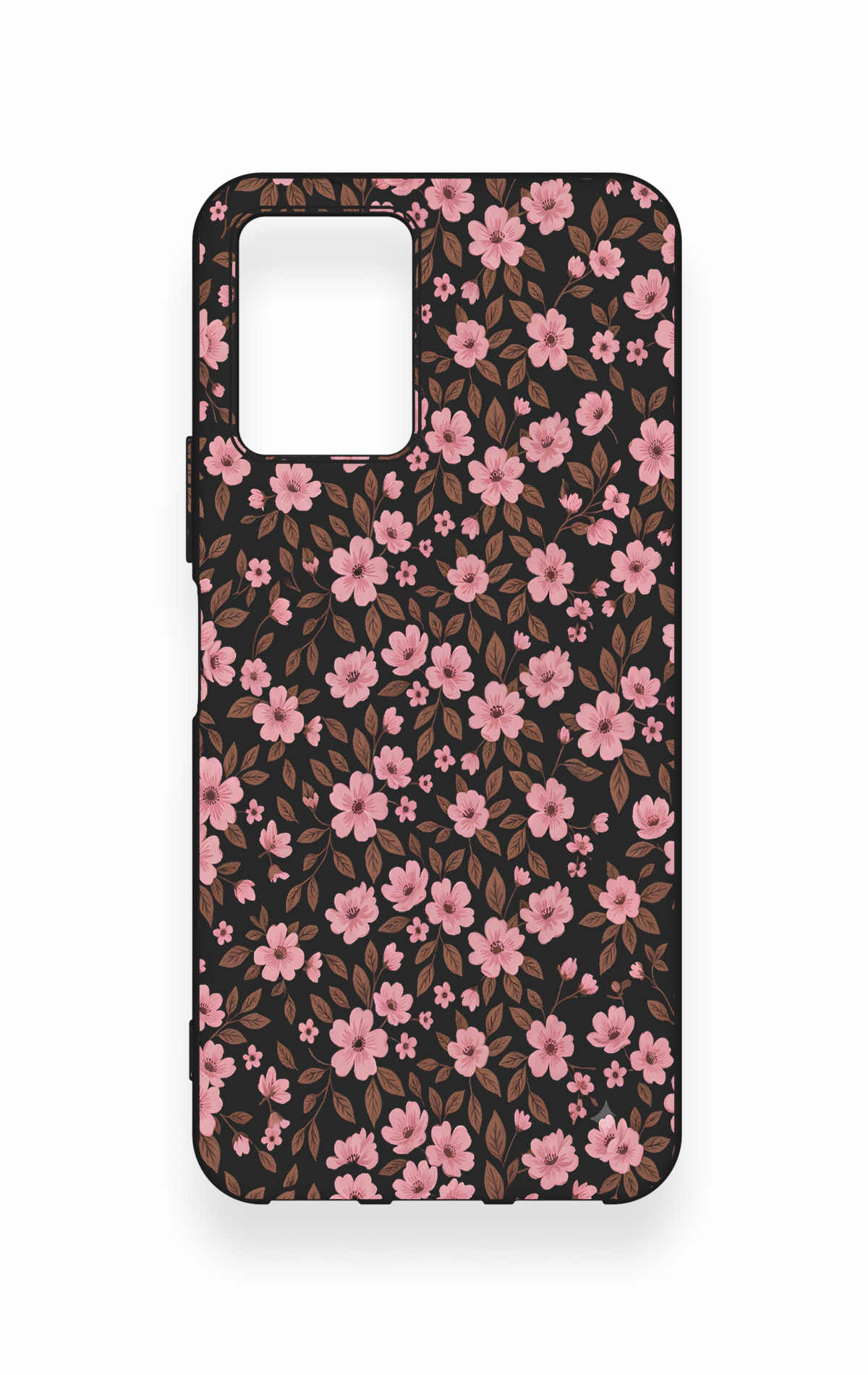 Vivo Y33S Uyumlu Mini Pembe Çiçek Desenli Silikon Kılıf