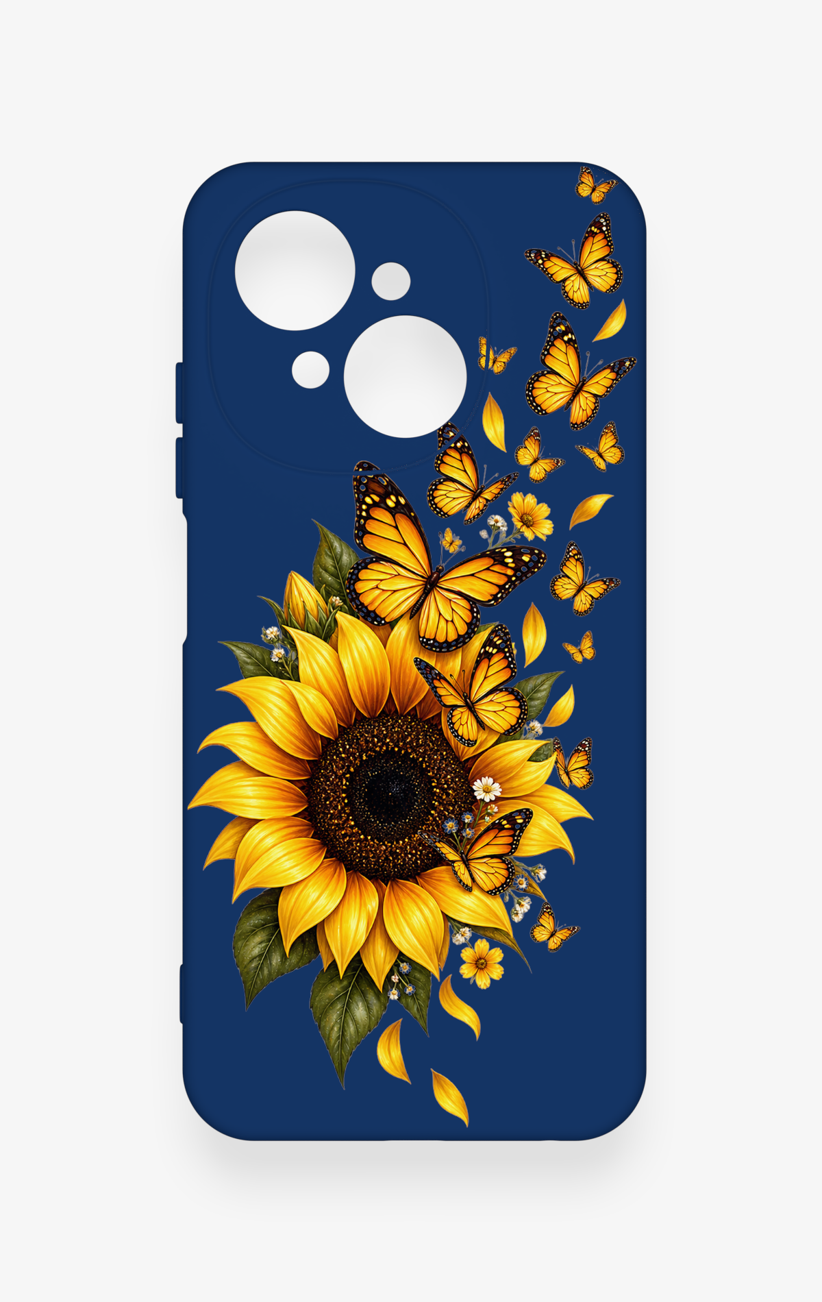 Tecno Spark Go1 Uyumlu Ayçiçeği Desenli Silikon Kılıf