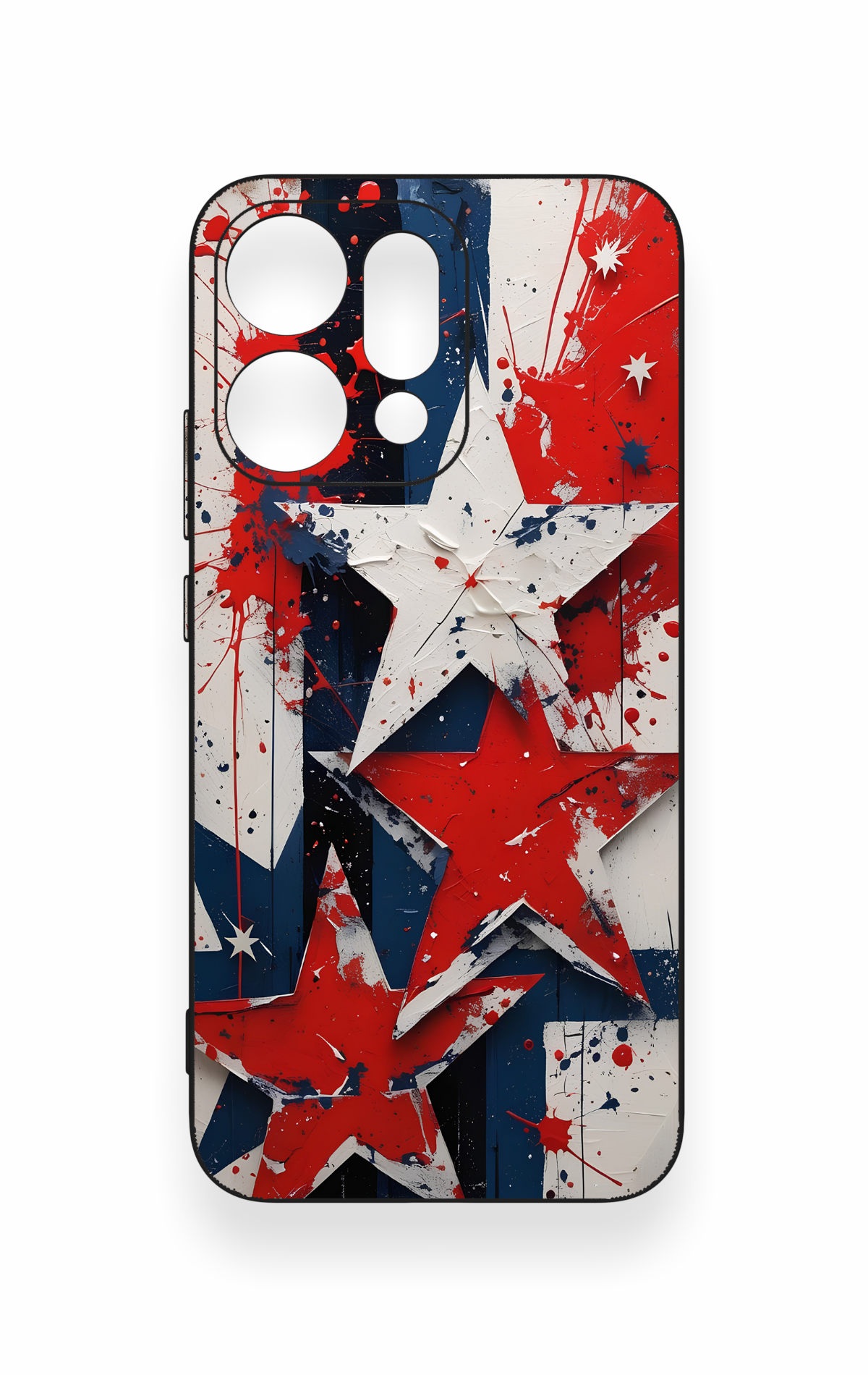 Oppo Reno 14 Uyumlu Star Flag Desenli Silikon Kılıf
