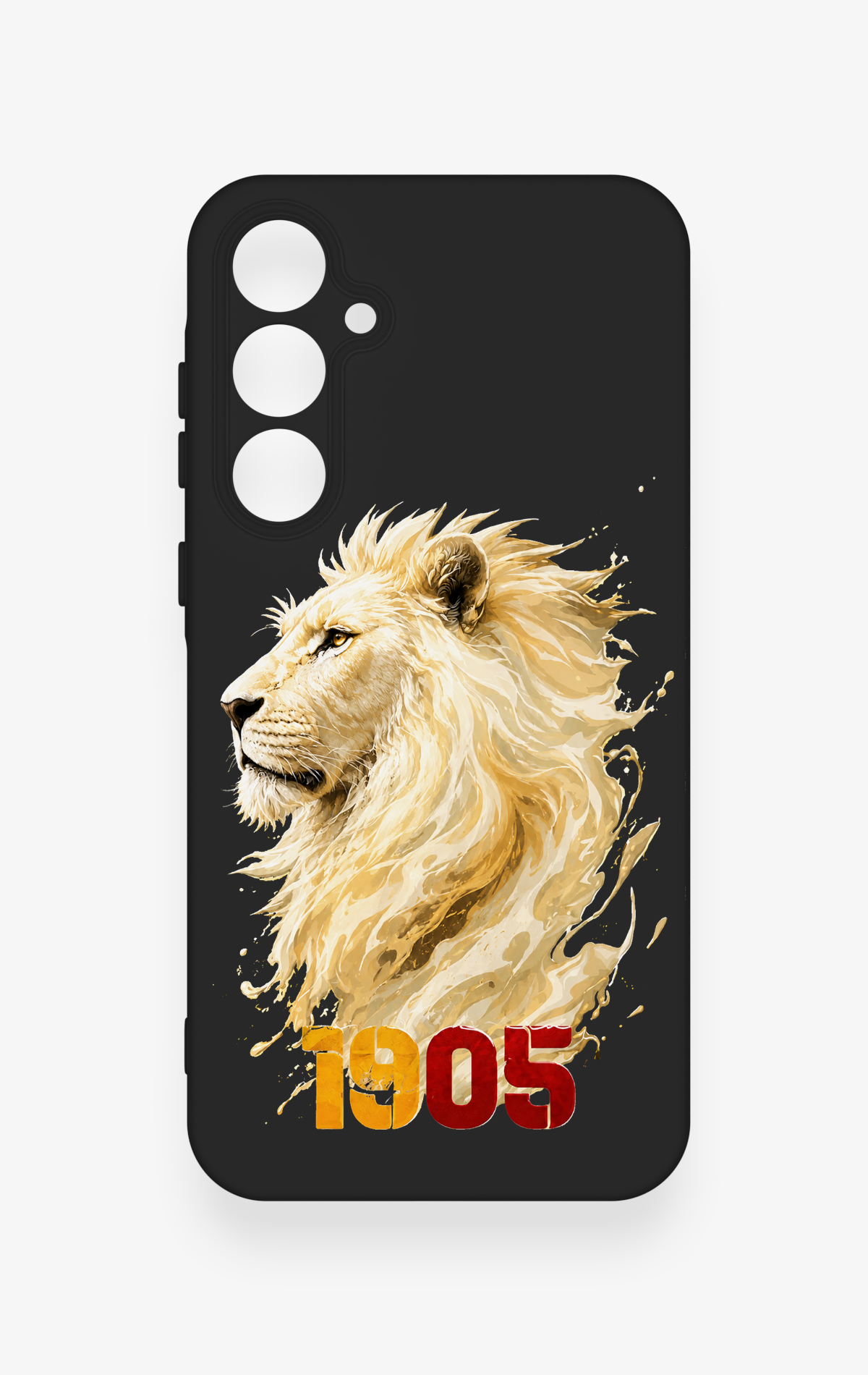 Samsung A35 Uyumlu Sarı Kırmızı 1905 Aslan Desenli Silikon Kılıf
