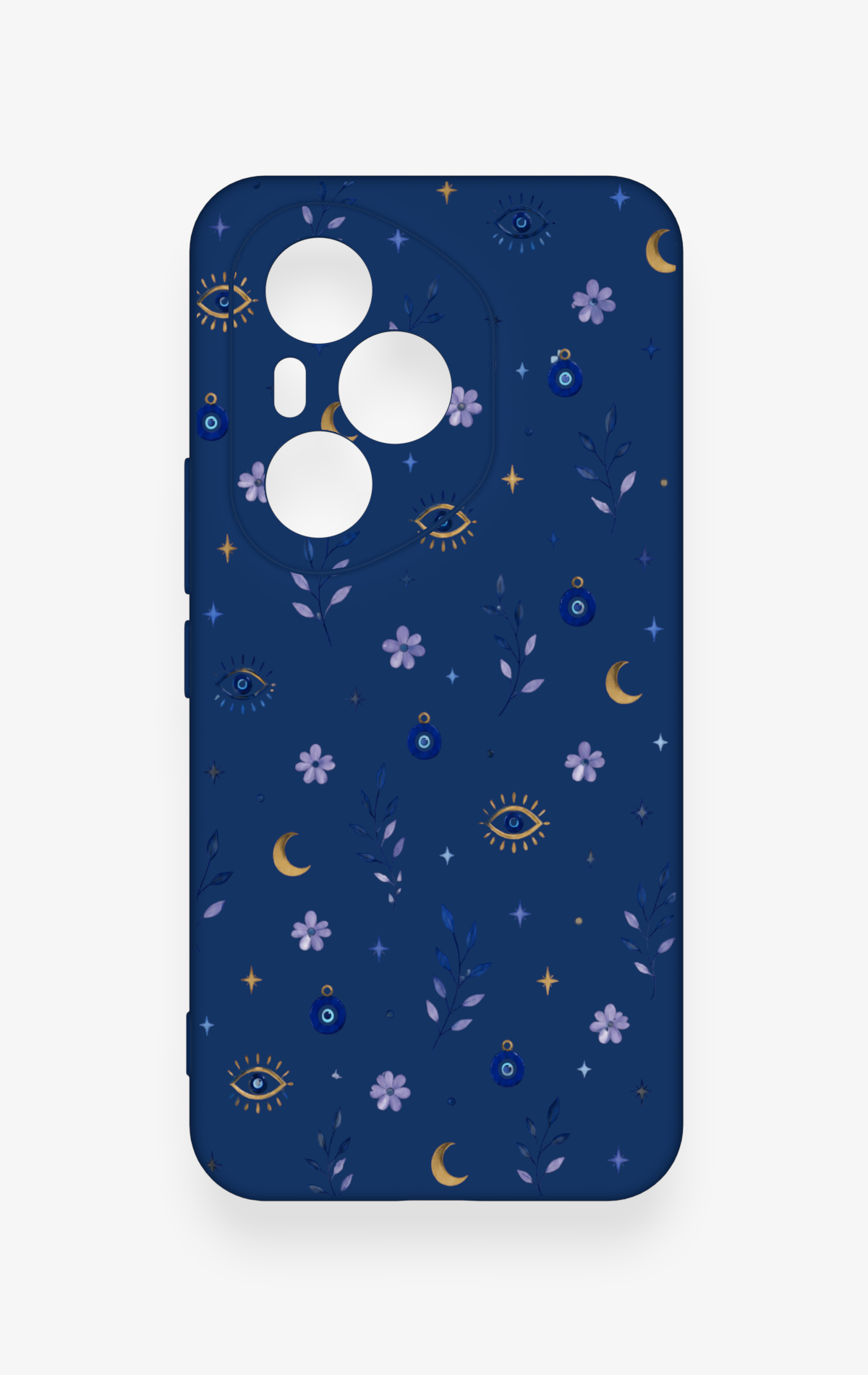 Honor 400 Pro Uyumlu Mavi Nazar Papatya Desenli Silikon Kılıf