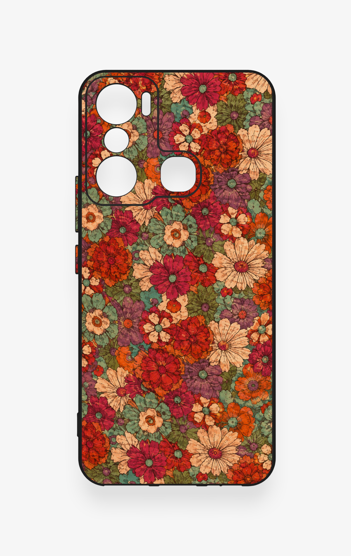 İnfinix Hot 20i Uyumlu Pastel Çiçek Bahçesi Desenli Silikon Kılıf