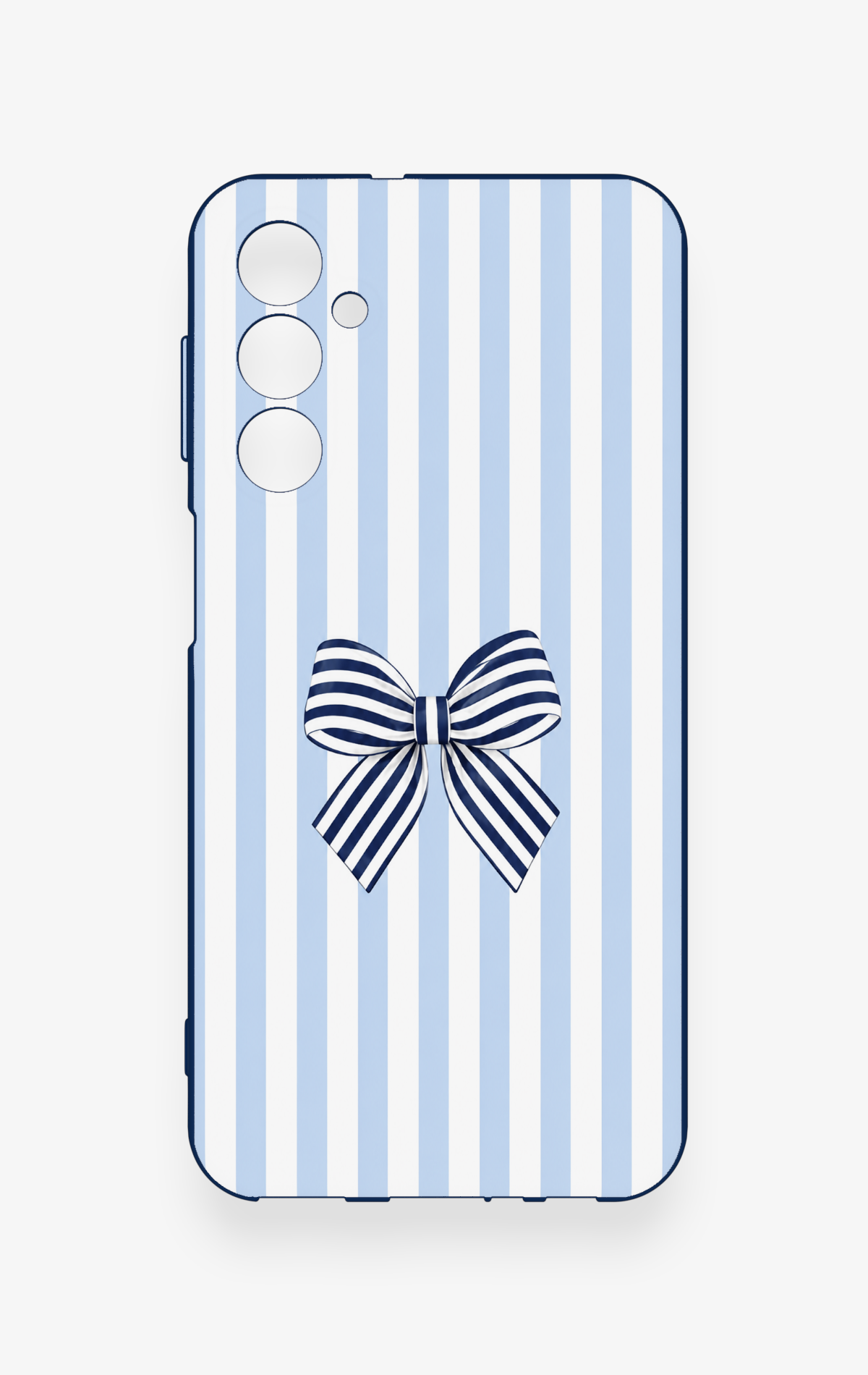 Samsung M34 Uyumlu Mavi Beyaz Kurdele Desenli Silikon Kılıf
