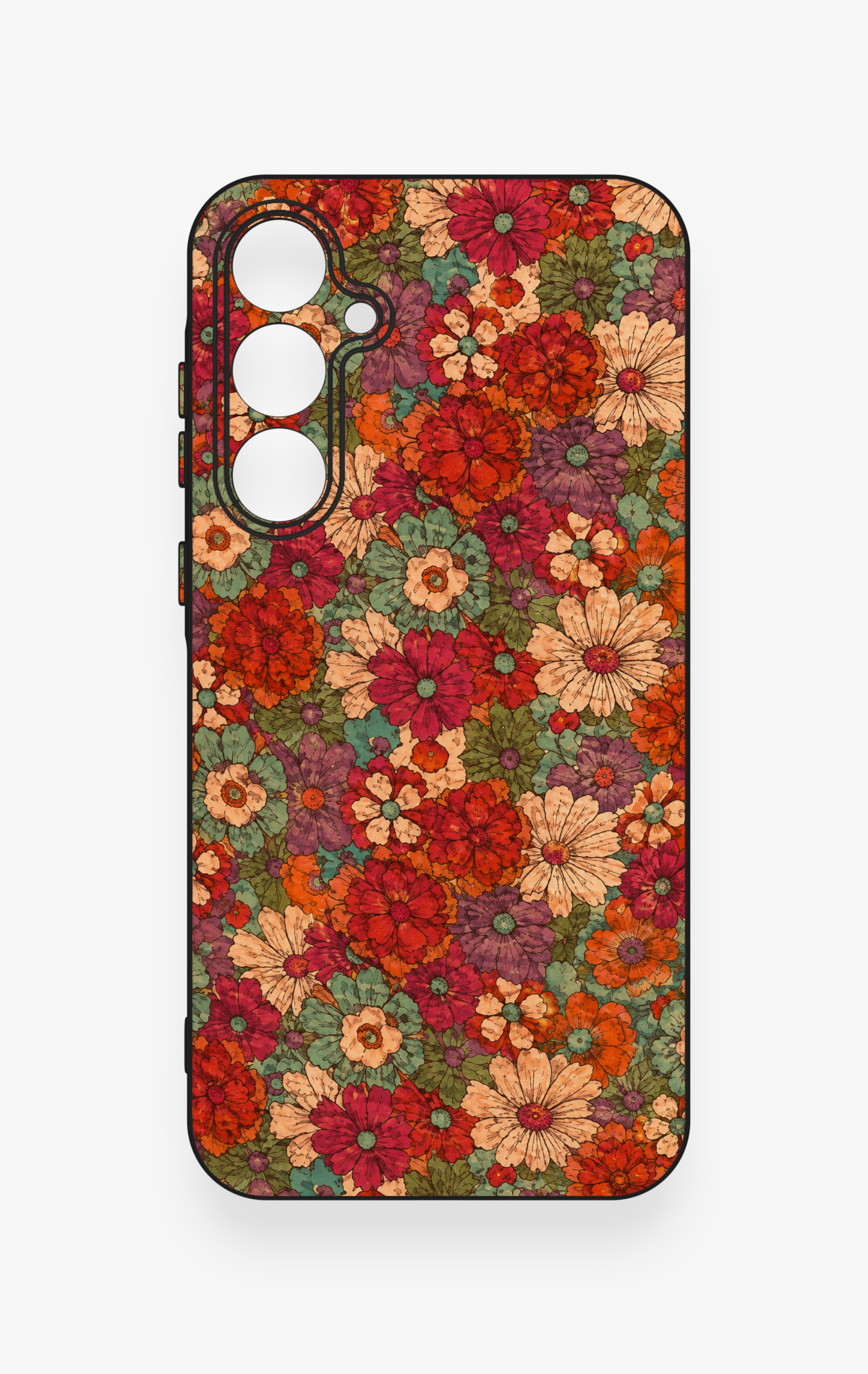 Samsung A35 Uyumlu Pastel Çiçek Bahçesi Desenli Silikon Kılıf