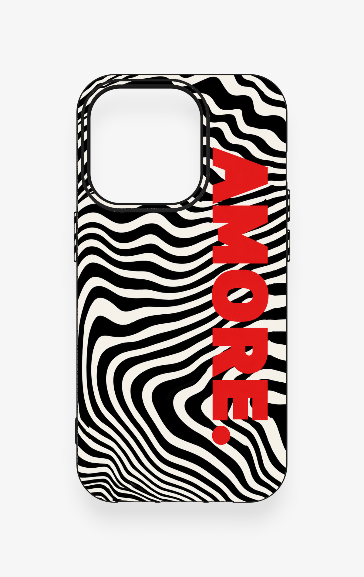 iPhone 14 Pro Uyumlu Zebra Amore Desenli Silikon Kılıf