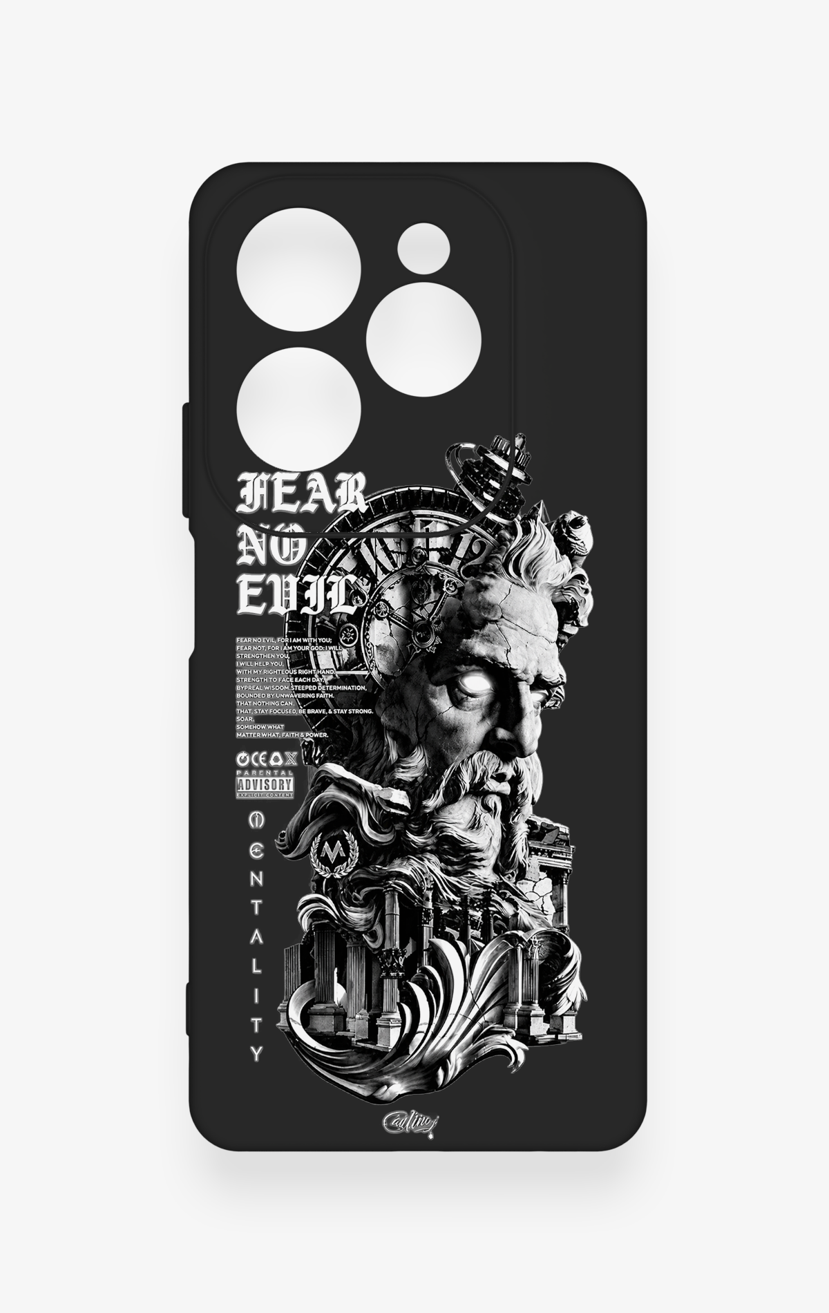 İnfinix Hot 40 Pro Uyumlu Fear No Evil Desenli Silikon Kılıf
