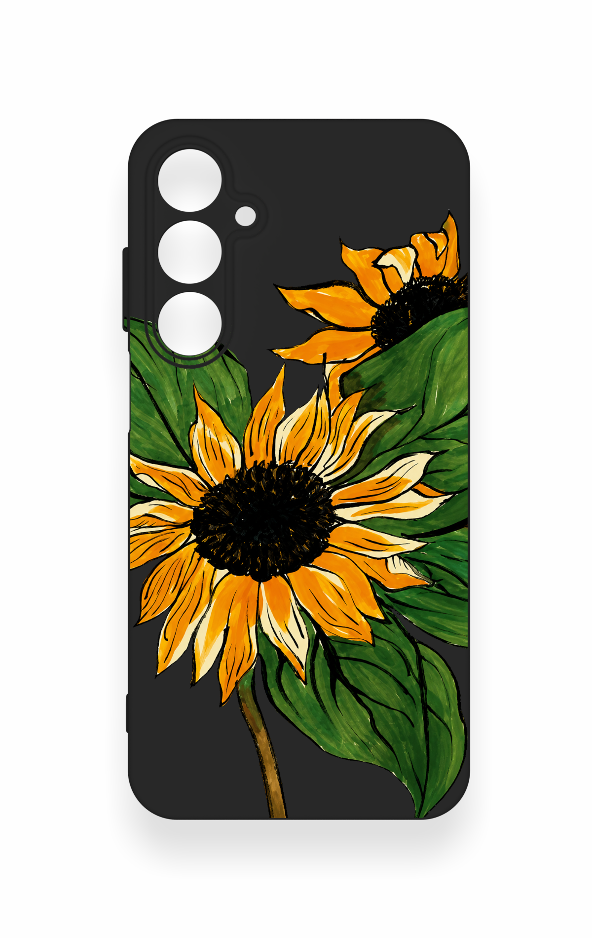 Samsung A55 Uyumlu Ay Çiçeği Desenli Silikon Kılıf