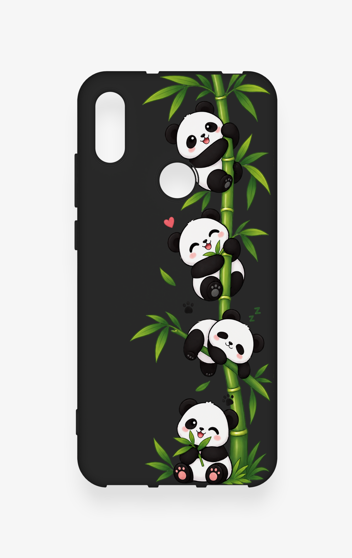 Huawei Y6 2019 Uyumlu Sevimli Panda Bambu Desenli Silikon Kılıf