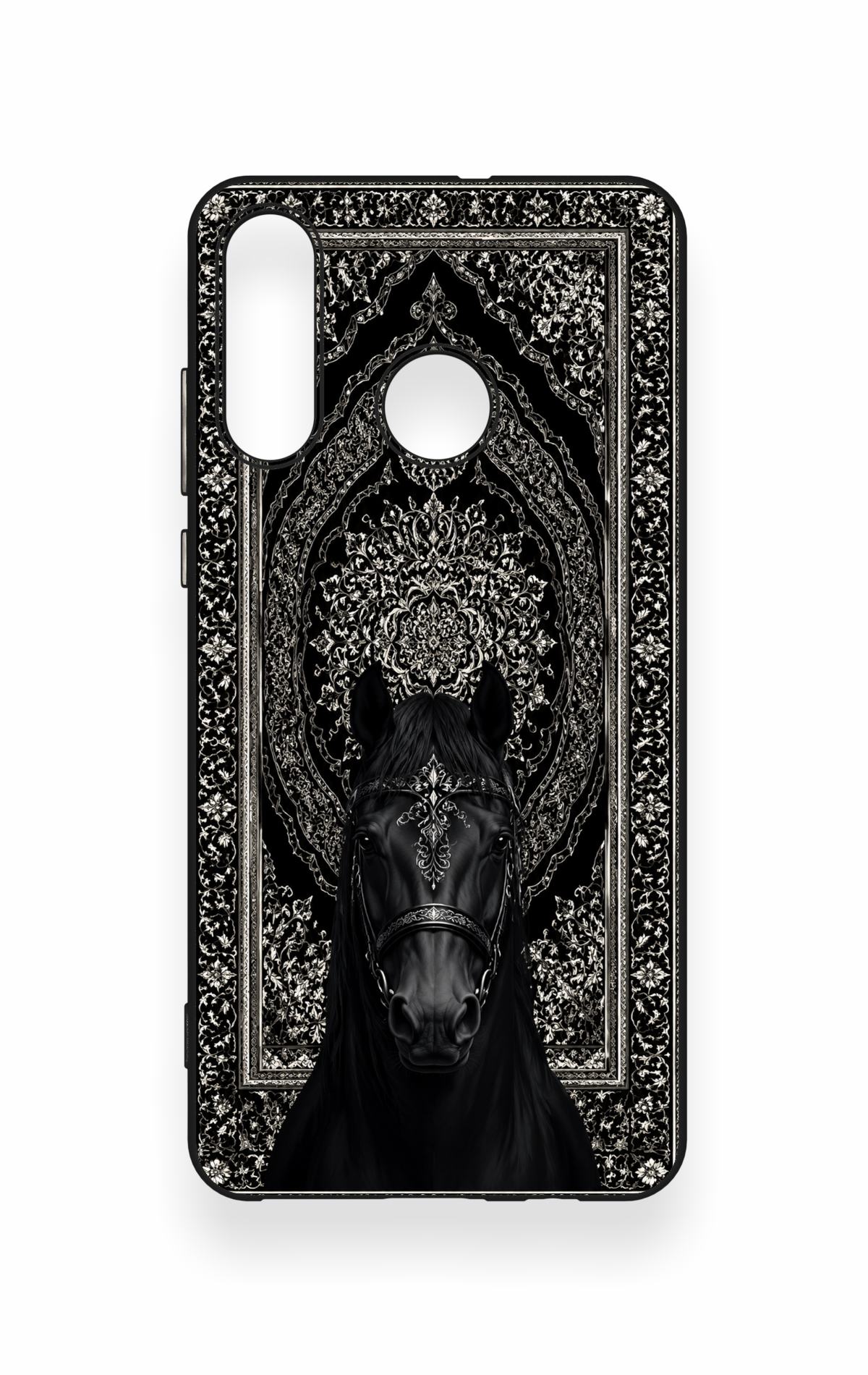 Huawei P30 Lite Uyumlu Etnik At Figürü Desenli Silikon Kılıf