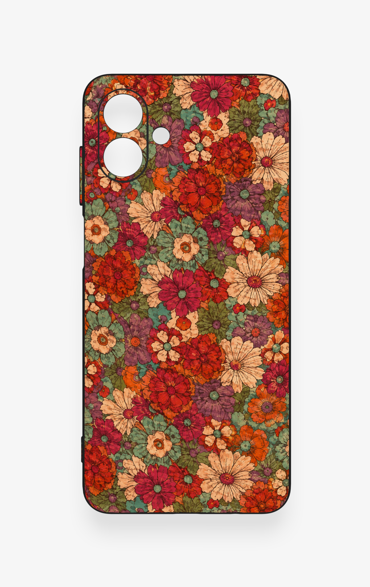 Samsung A07 Uyumlu Pastel Çiçek Bahçesi Desenli Silikon Kılıf