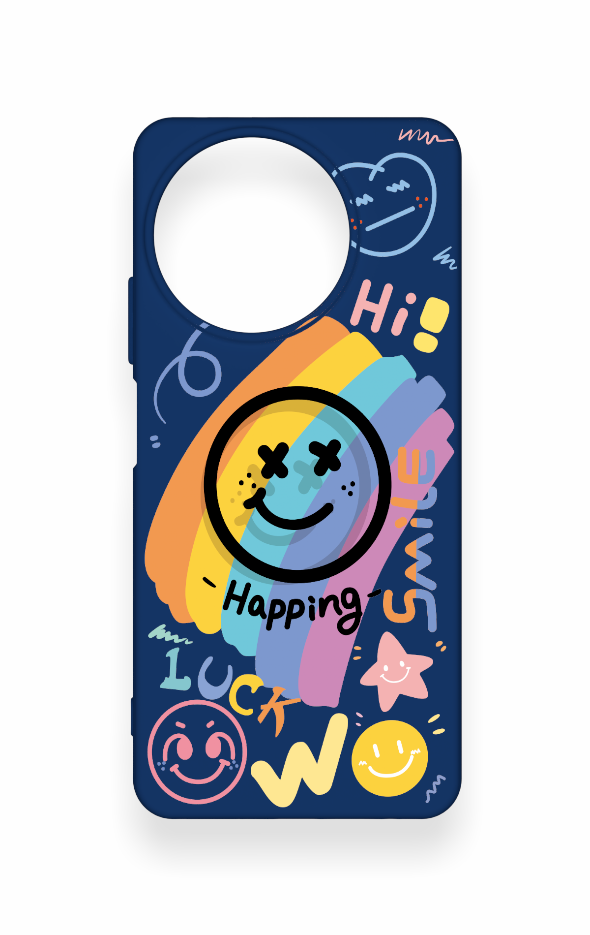 Realme 11 Uyumlu Happing Smile Desenli Silikon Kılıf