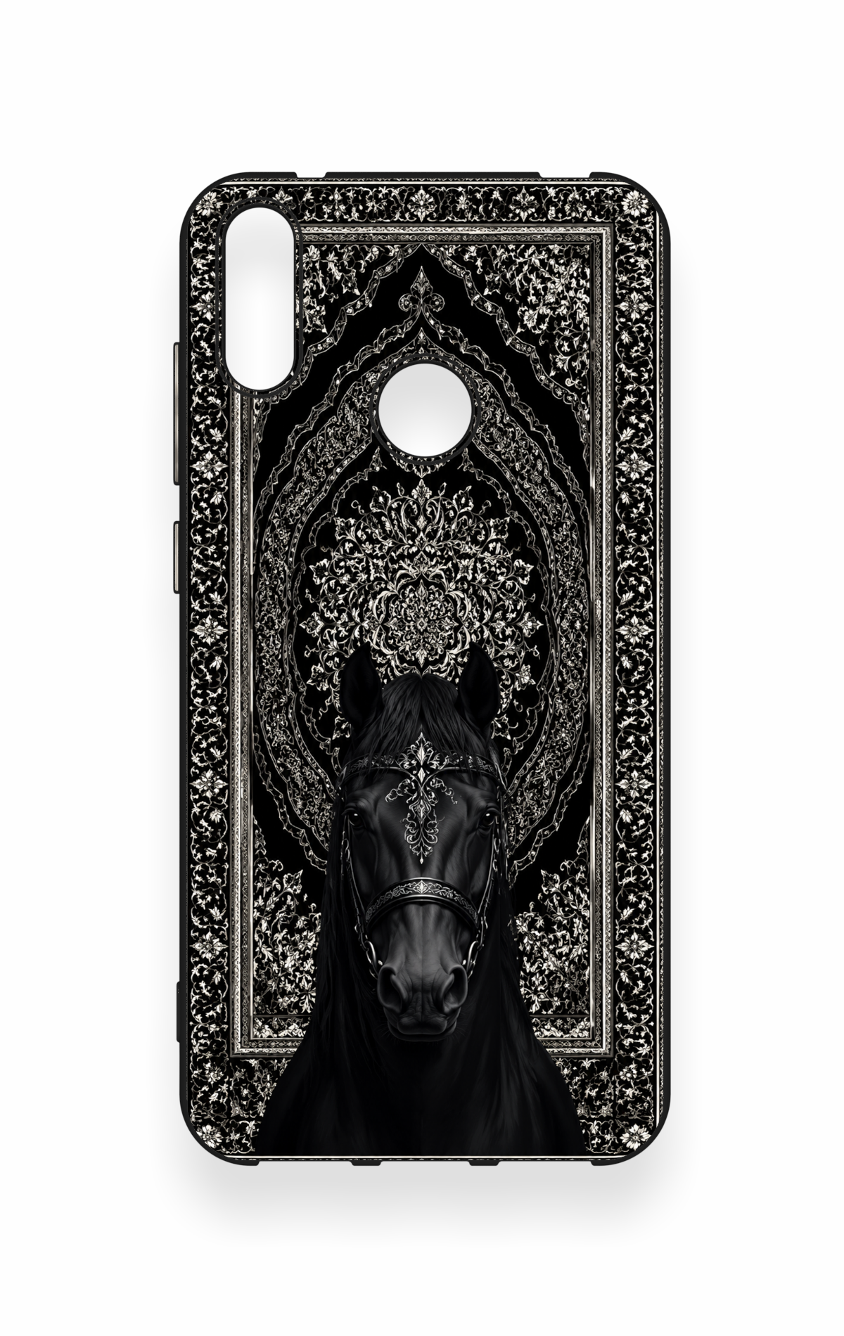 Huawei Y7 2019 Uyumlu Etnik At Figürü Desenli Silikon Kılıf