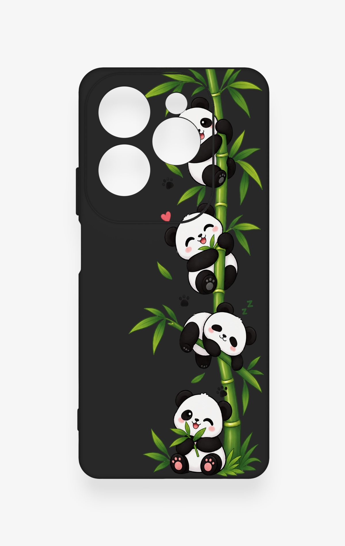 İnfinix Hot 40 Pro Uyumlu Sevimli Panda Bambu Desenli Silikon Kılıf