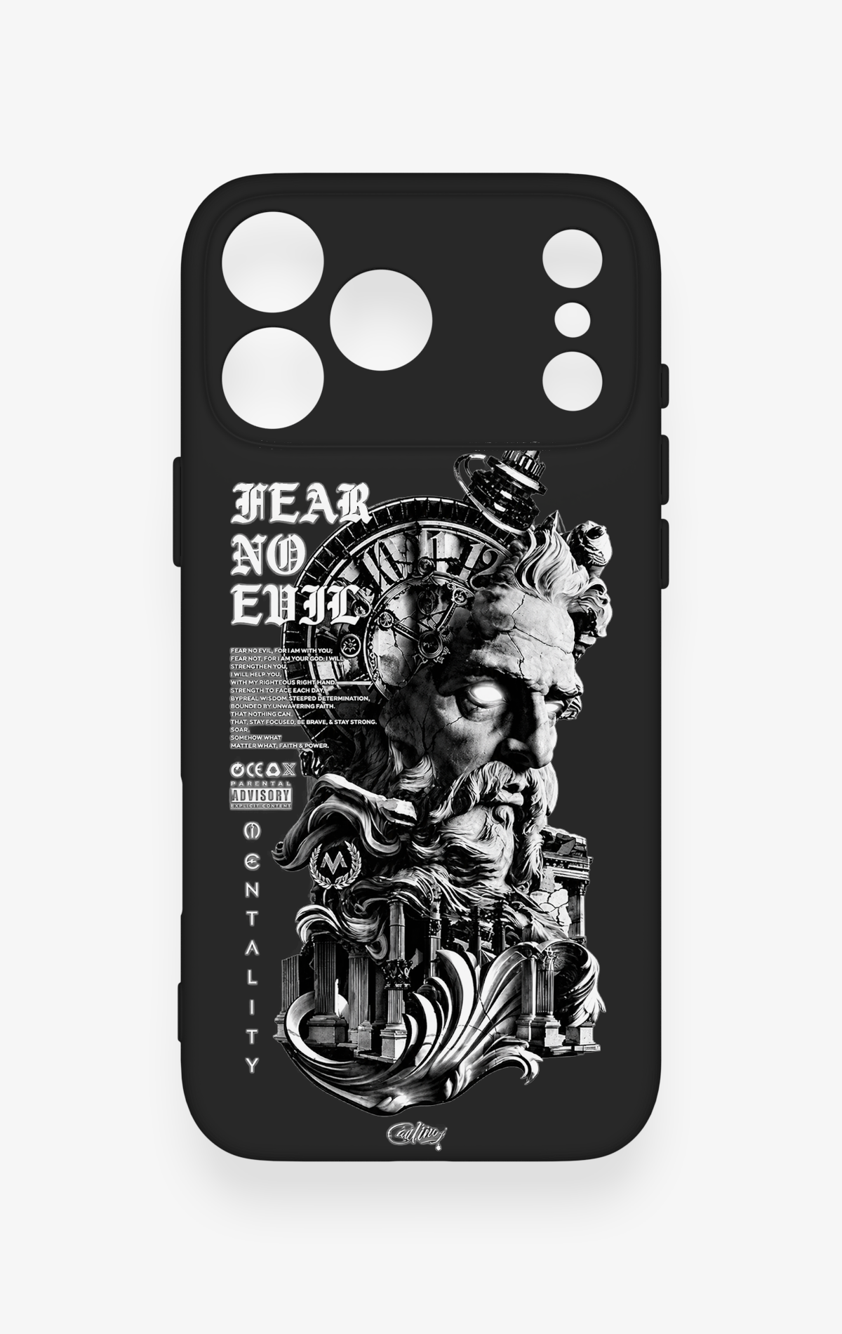 iPhone 17 Pro Max Uyumlu Fear No Evil Desenli Silikon Kılıf