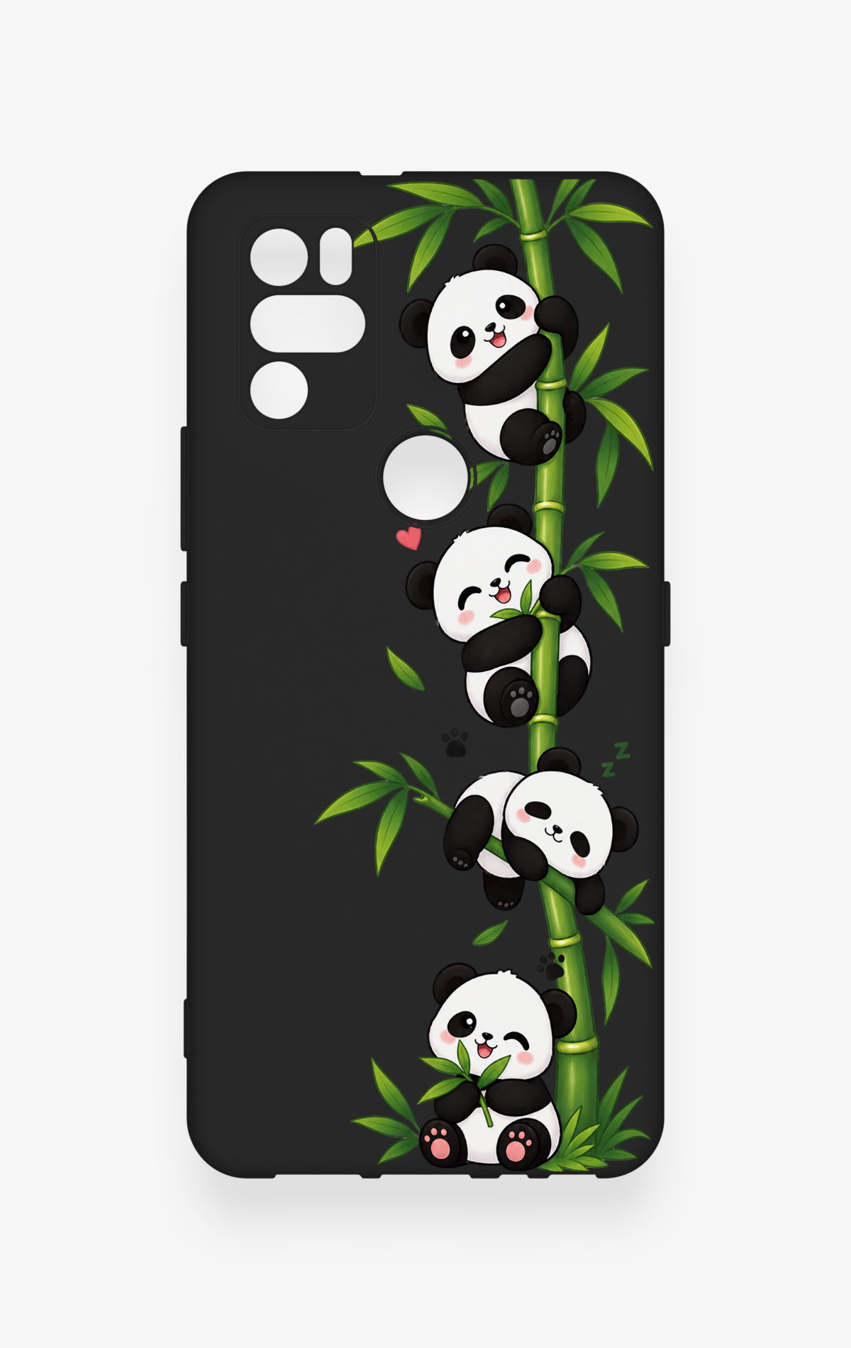 Omix X300 Uyumlu Sevimli Panda Bambu Desenli Silikon Kılıf