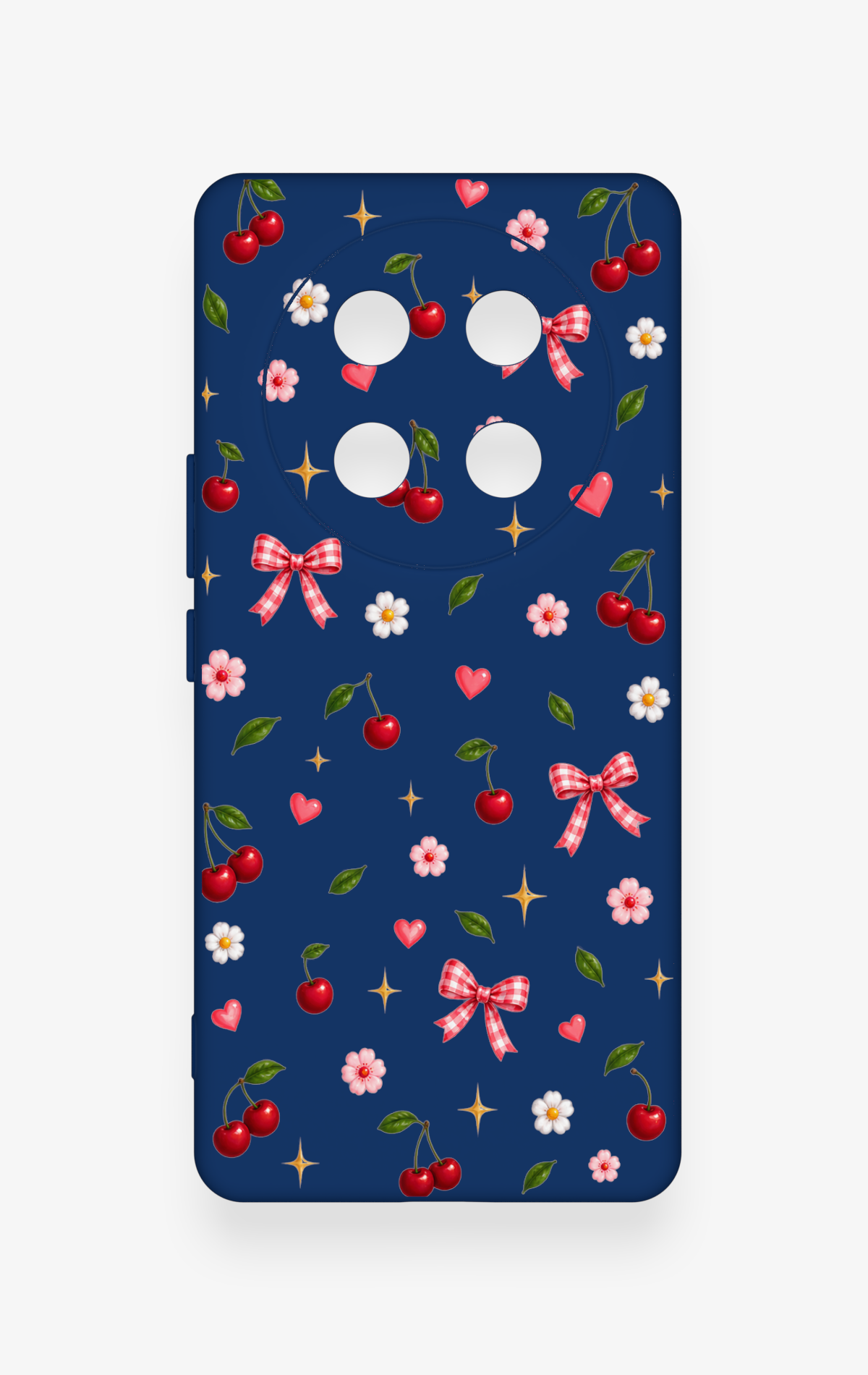 Honor Magic 7 Lite 5G Uyumlu Çiçek Kiraz Fiyonk Desenli Silikon Kılıf
