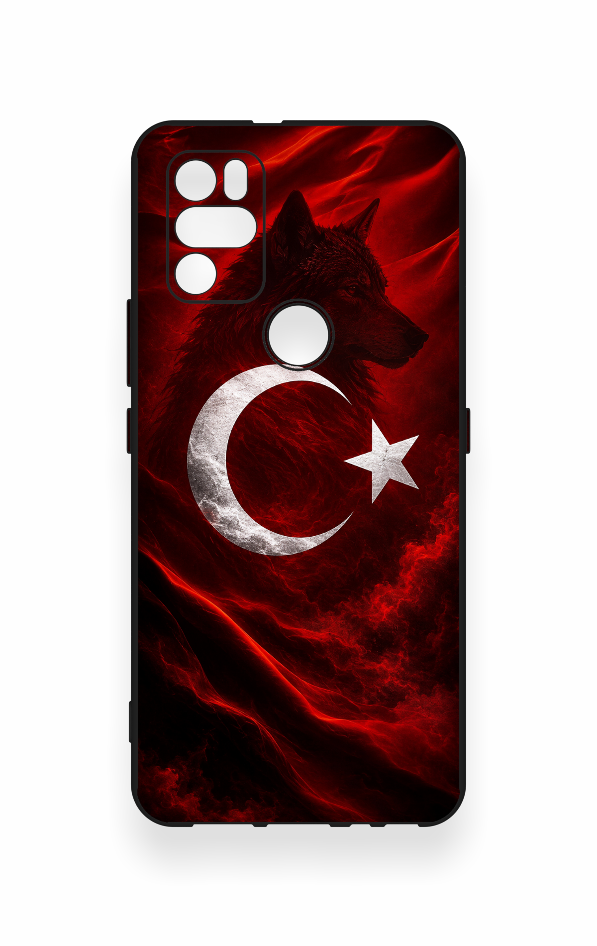 Omix X300 Uyumlu Kurt Türk Bayrağı Desenli Silikon Kılıf