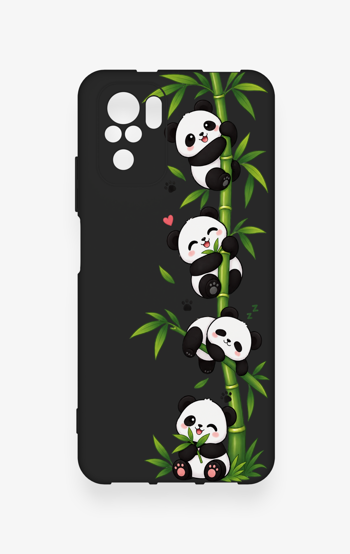Redmi Note 10-10S Uyumlu Sevimli Panda Bambu Desenli Silikon Kılıf