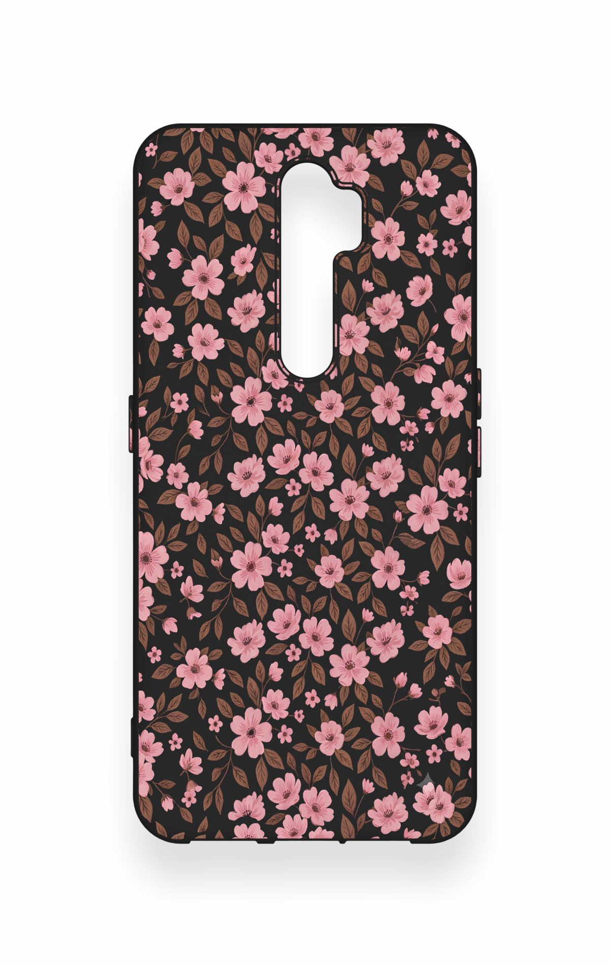 Oppo A5 2020 Uyumlu Mini Pembe Çiçek Desenli Silikon Kılıf