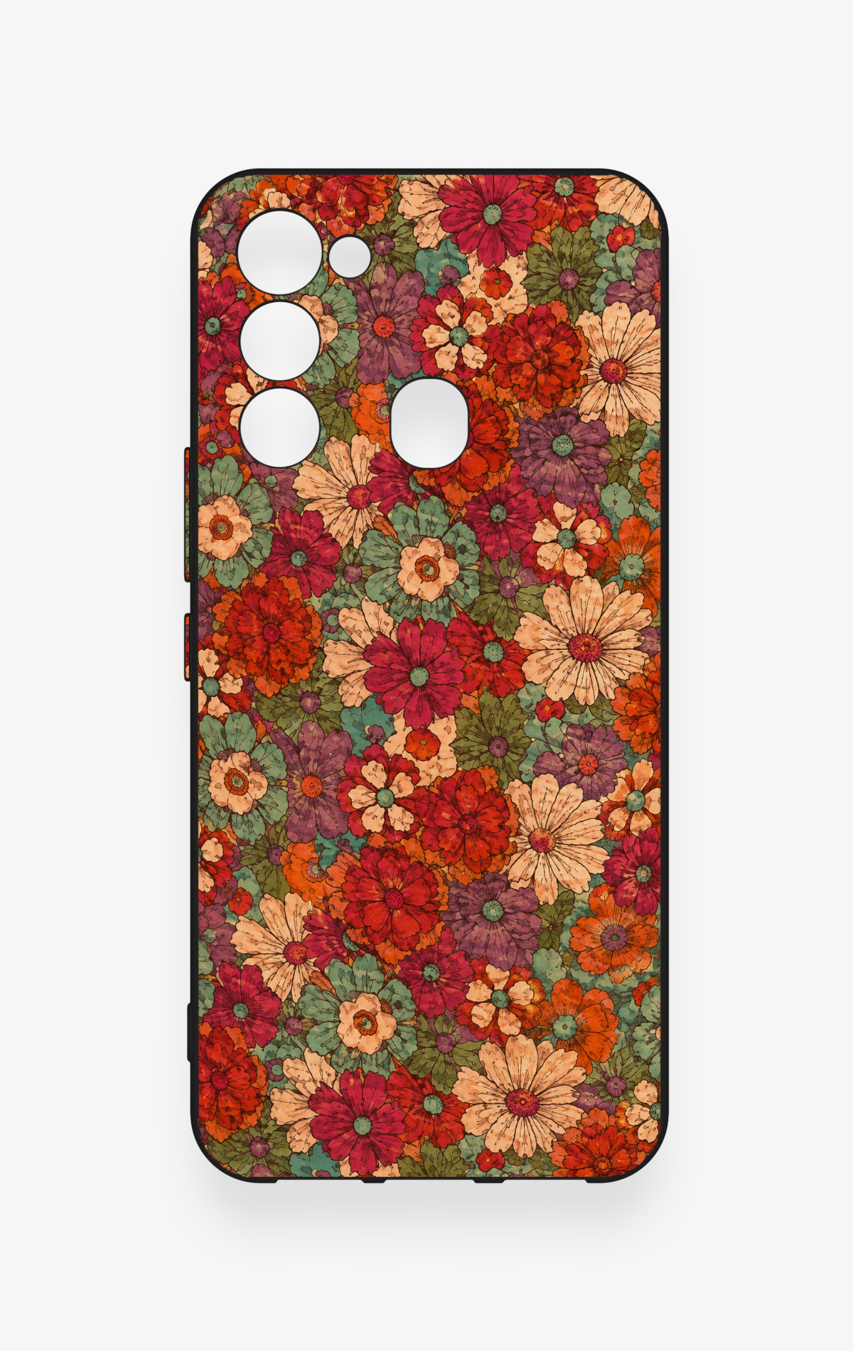 Tecno Spark 8C Uyumlu Pastel Çiçek Bahçesi Desenli Silikon Kılıf