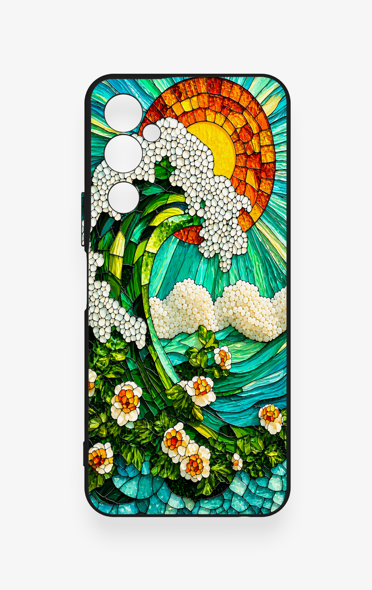 Tecno Pova Neo 2 Uyumlu Mozaik Okyanus Dalgası Desenli Silikon Kılıf